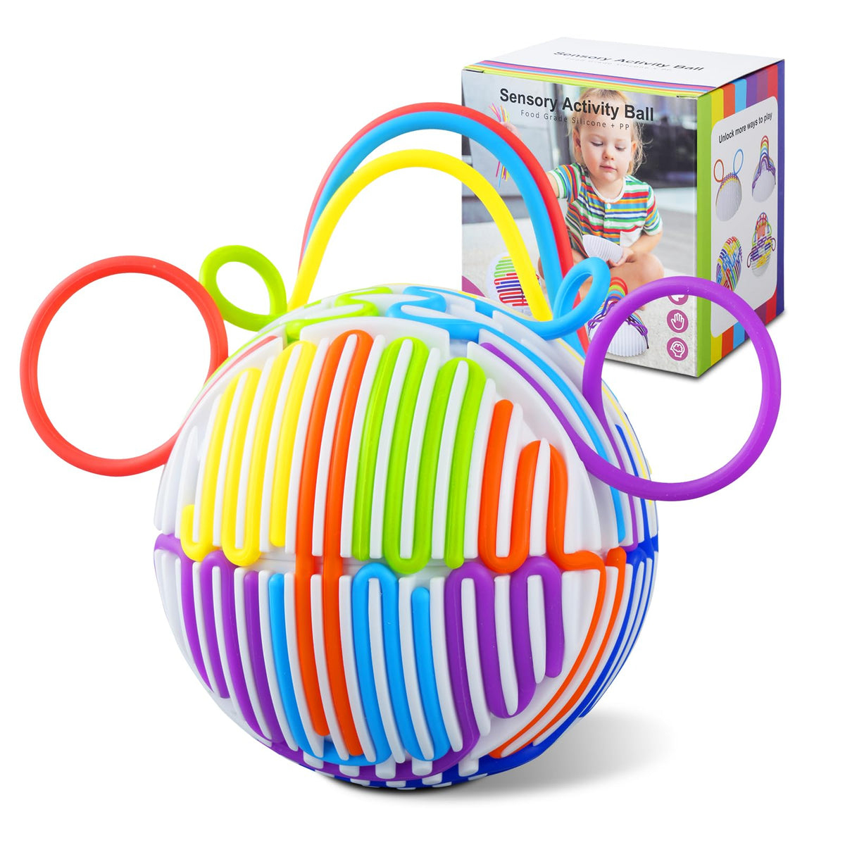 Keculf Upgraded 3D Sensory Ball with 25 Strings – DIY Push Peel Toy for Focus, Calm, and Creative Play