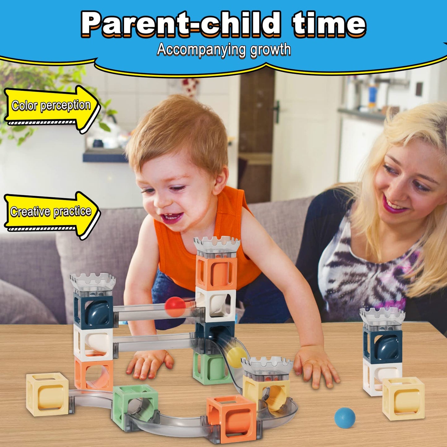 Keefun Marble Run Magnetic Building Toy for Kids 3-8 | 41-Piece STEM Marble Maze