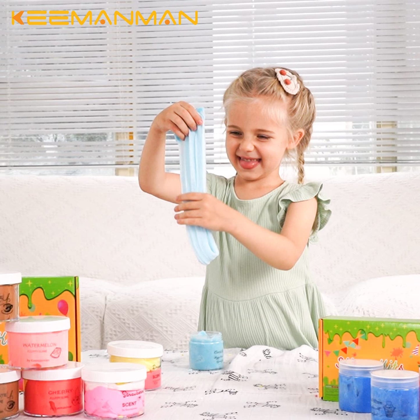 Keemanman 2 Pack Cloud Slime Kit – Sensory Slime Toys for Kids