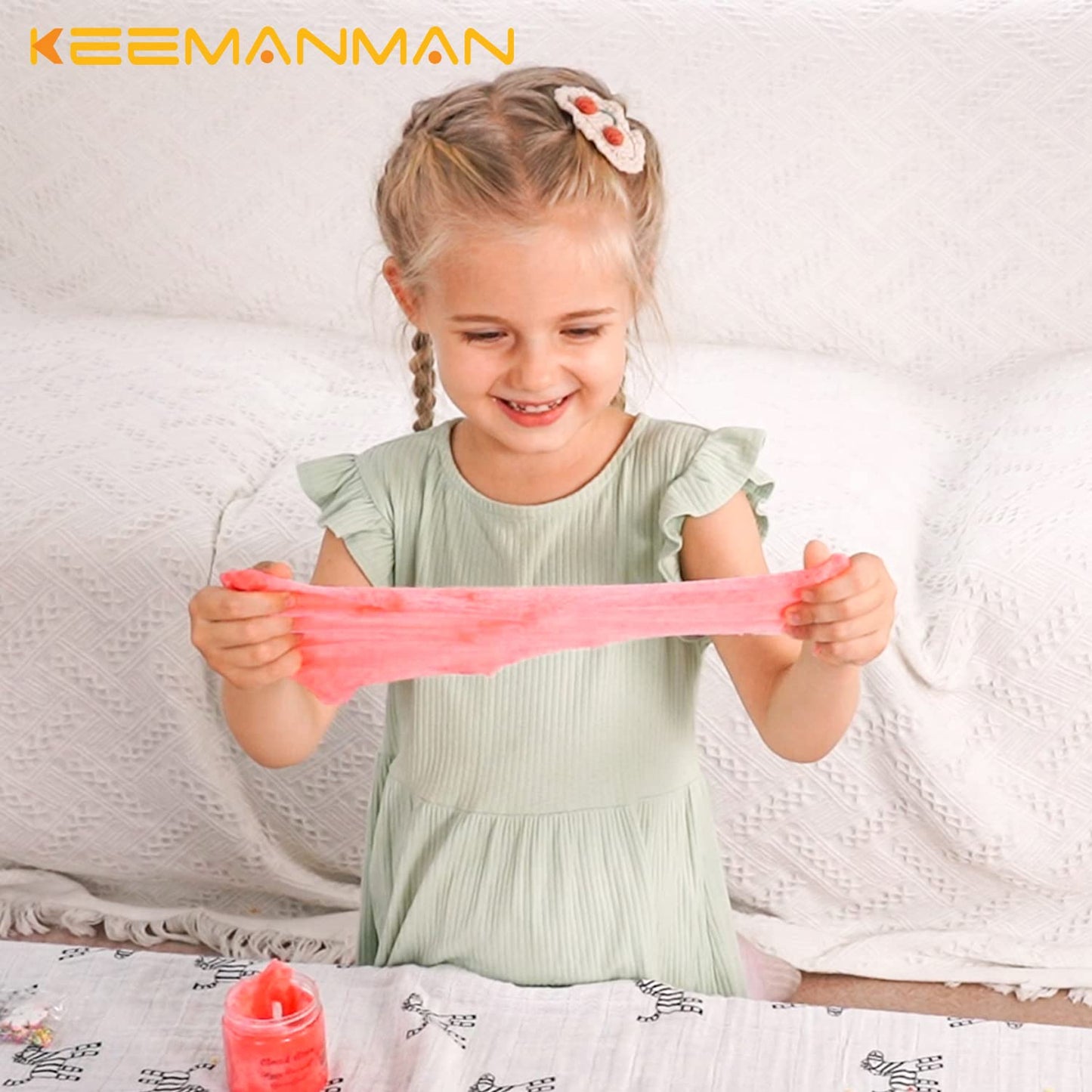 Keemanman 2 Pack Cloud Slime Kit – Sensory Slime Toys for Kids