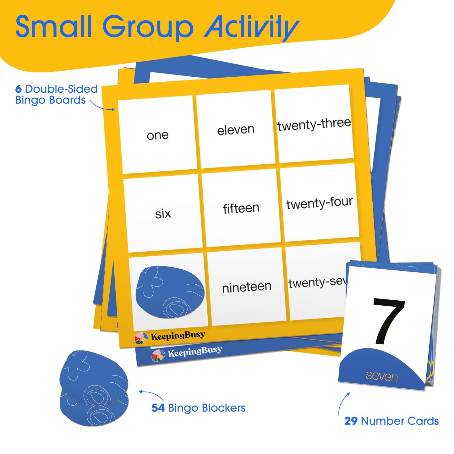 Keeping Busy Bingo Dementia Activities for Seniors – 6-Board Pokeno-Style Game Set with Cards & Chips