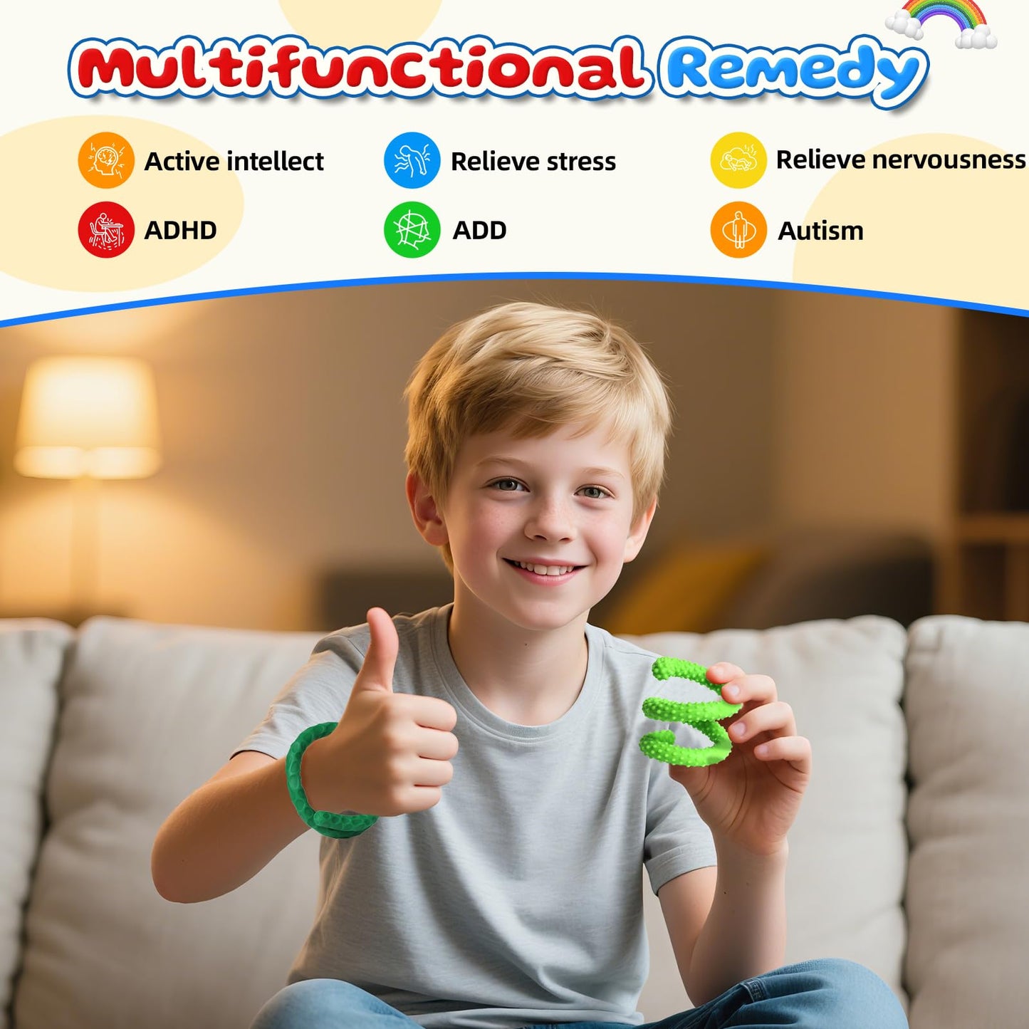 KEEYMENT Fidget Toys Sensory Stick – Quiet, Bendable 8-Pack for Kids & Adults