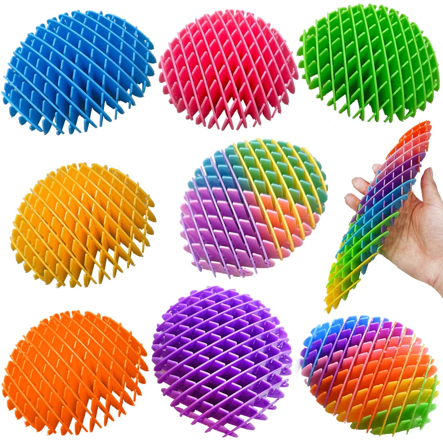 KEJIH Fidget Worm Toy 8pcs – Multi-Color Stretch Fidget Toys for Stress Relief