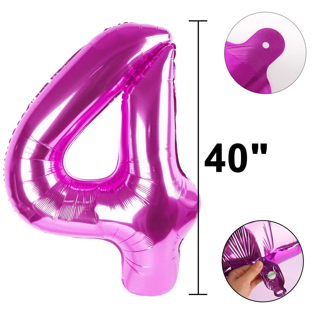 Kelfuoya 40in Rose Purple 14 Balloon – Giant Foil Number for Birthday & Anniversary