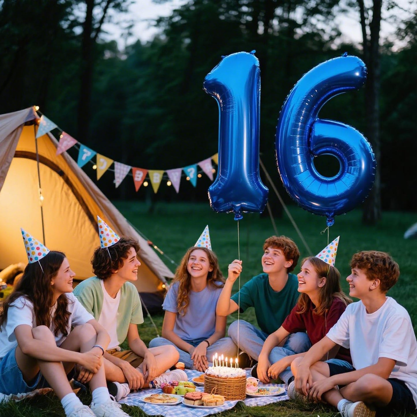 Kelfuoya 40-Inch Navy Blue Number 16 Balloon – Jumbo Mylar Foil for Birthday & Anniversary