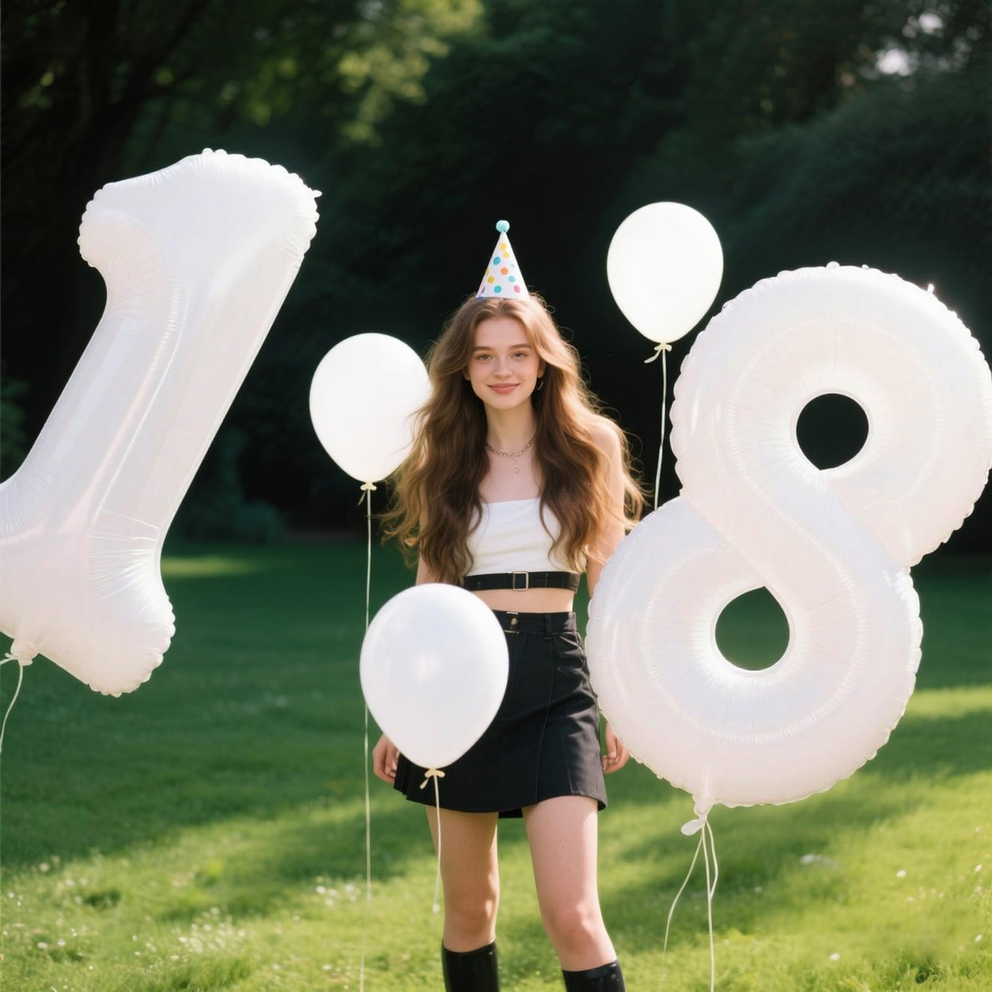 Kelfuoya 40-Inch White Number 18 Balloon – Jumbo Mylar Foil Balloon for Birthdays & Anniversaries