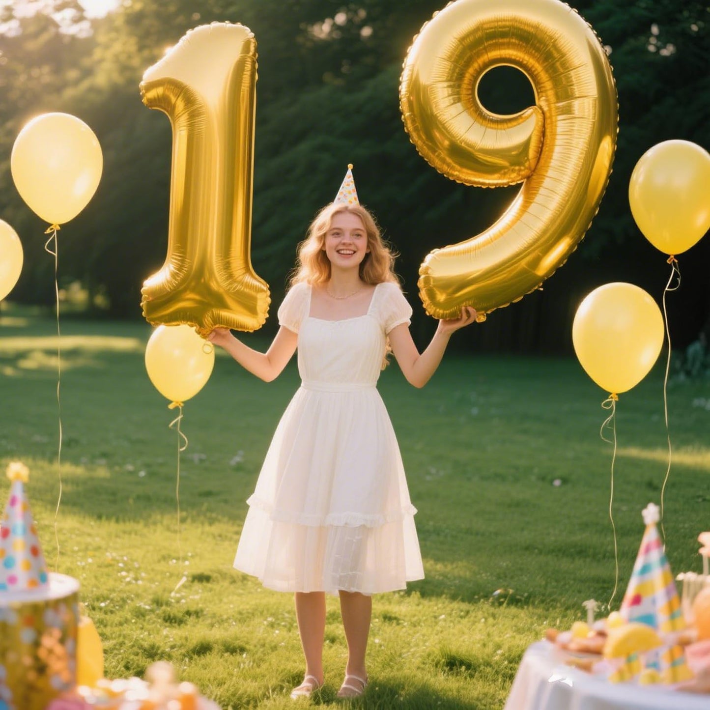 Kelfuoya 40inch Gold Number 19 Balloon – Jumbo Mylar Foil Birthday Decor
