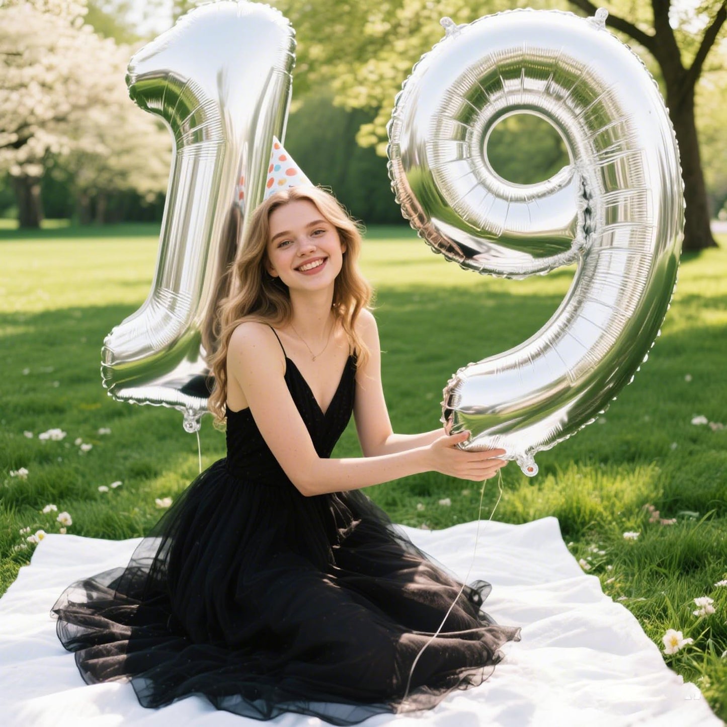 Kelfuoya 40-Inch Silver Number 19 Balloon – Jumbo Mylar Foil Party Decor
