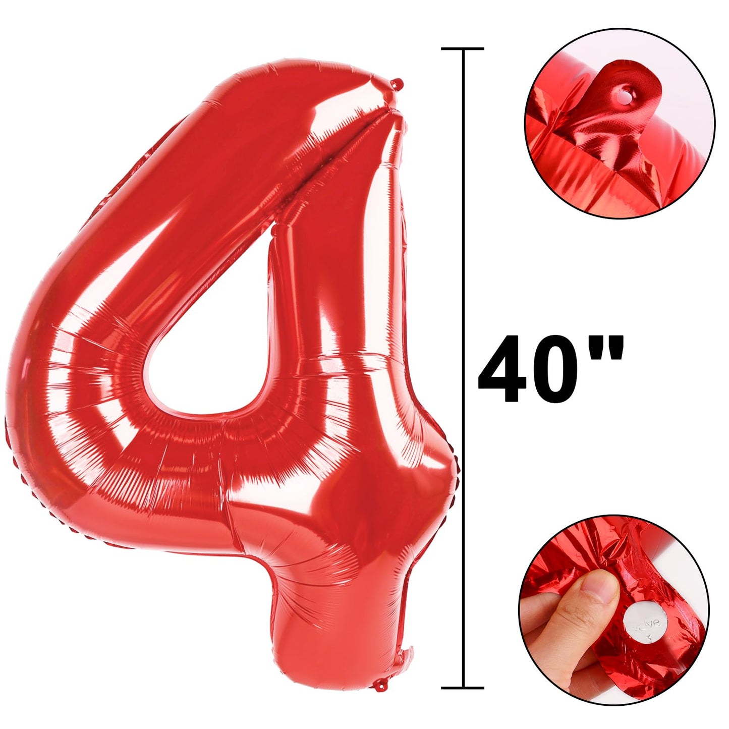 Kelfuoya 40-Inch Red 24 Number Balloon – Jumbo Mylar Foil Balloon for Birthday & Anniversary Parties
