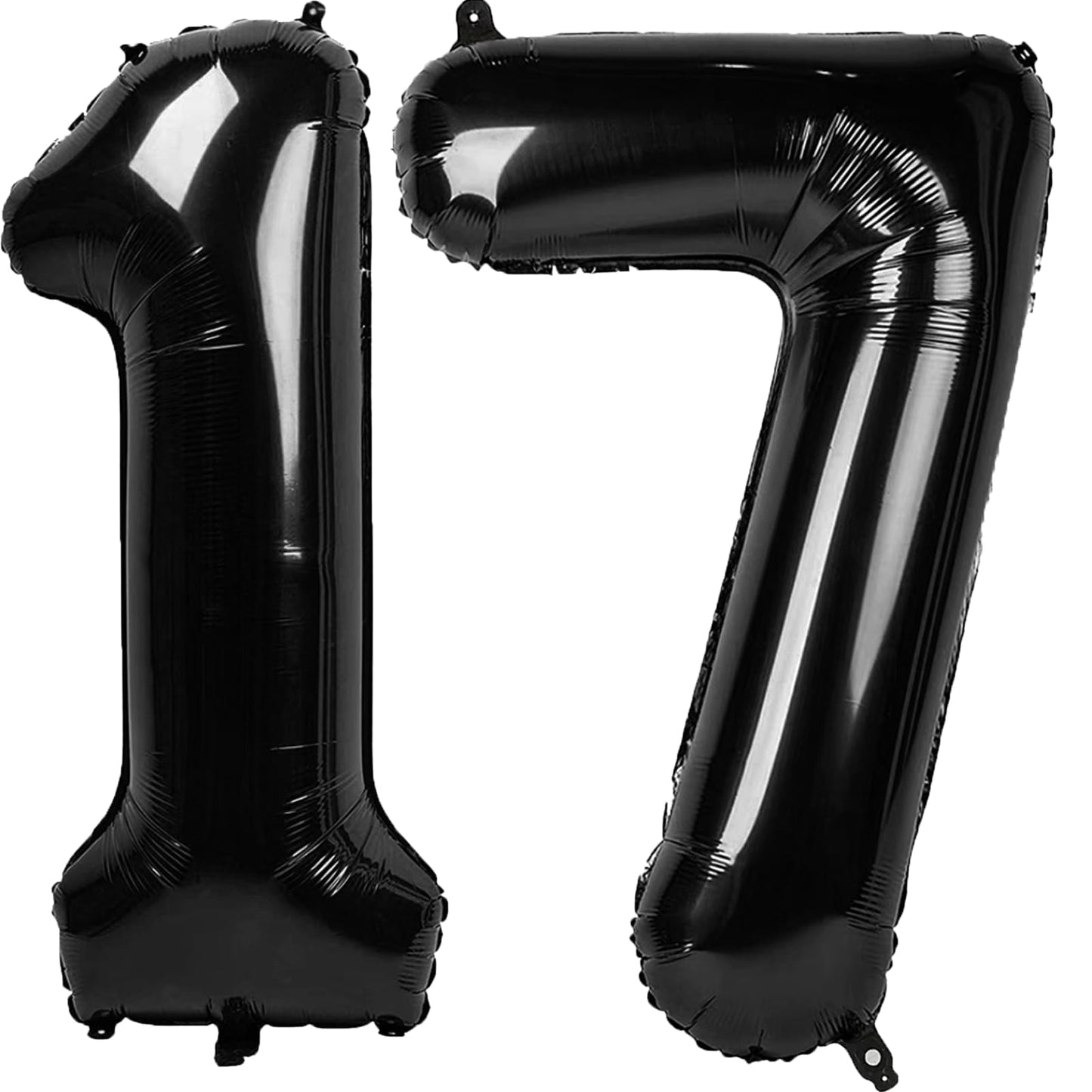 Kelfuoya 40-Inch Black Number 17 Balloon – Jumbo Mylar Foil Balloon for 17th Birthday & Anniversary