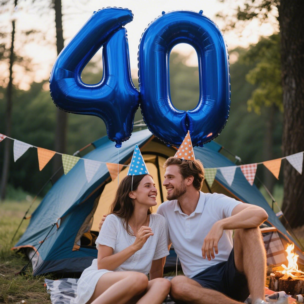 Kelfuoya 40-Inch Navy Blue Number 40 Digital Balloon | Jumbo Mylar Foil Party Balloon