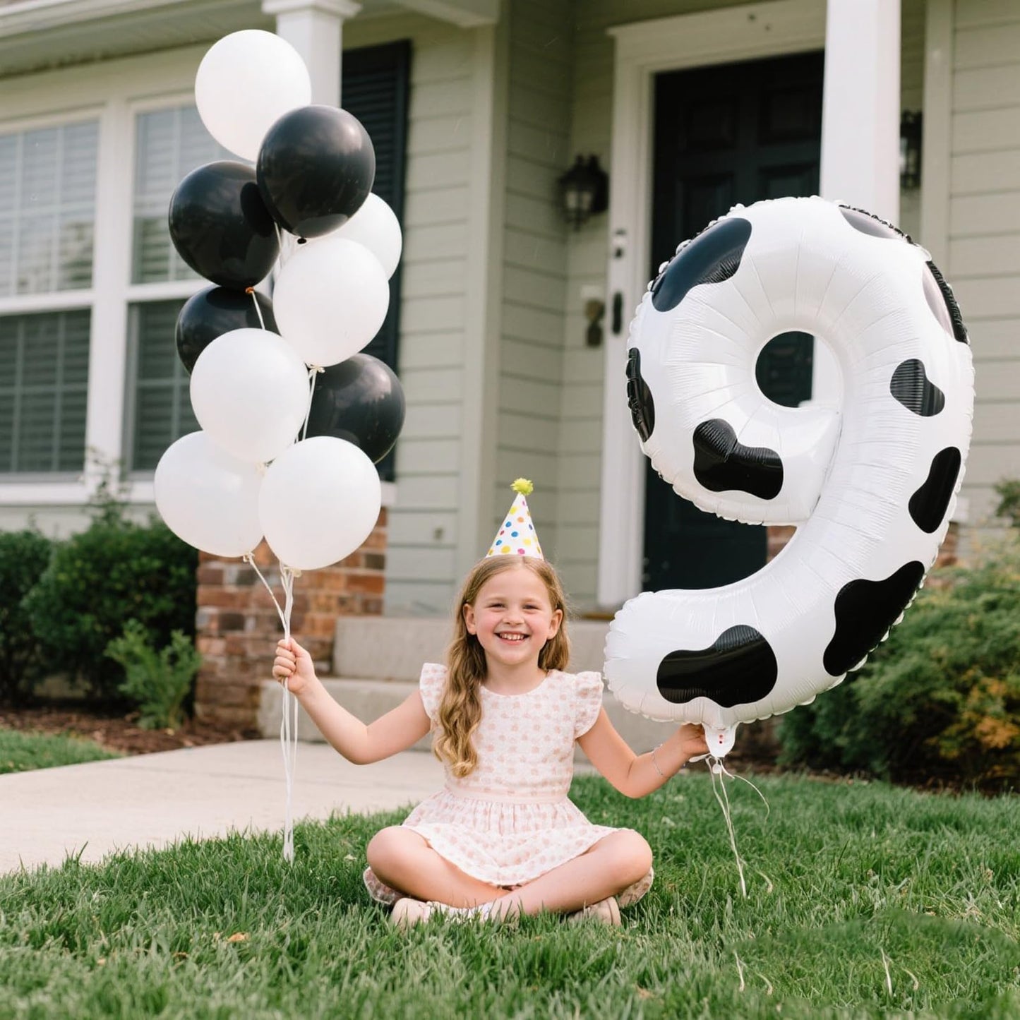 Kelfuoya 40-Inch Cow Print Number 9 Balloon – Jumbo Mylar Foil Balloon for Birthday, Anniversary & Milestones