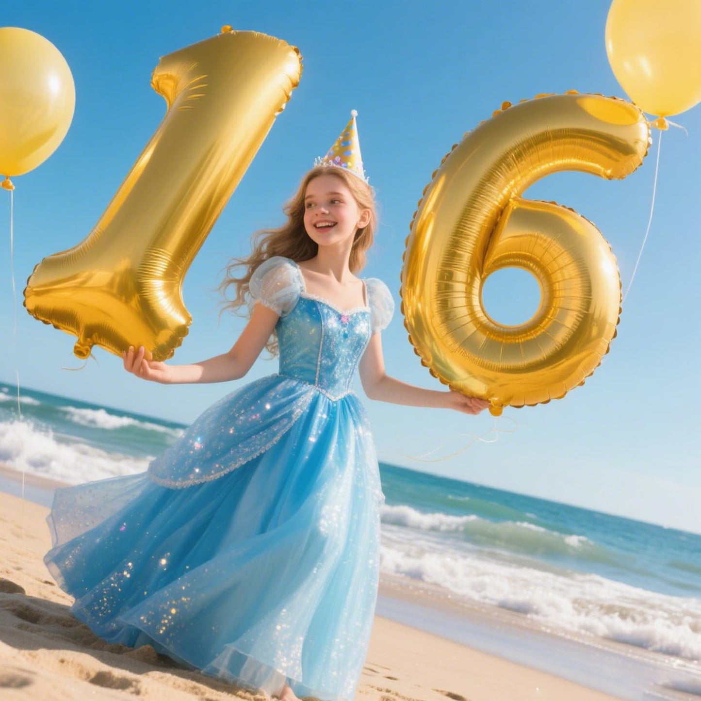 Kelfuoya 40-Inch Gold Number 16 Balloon – Jumbo Mylar Foil Birthday & Anniversary Balloon
