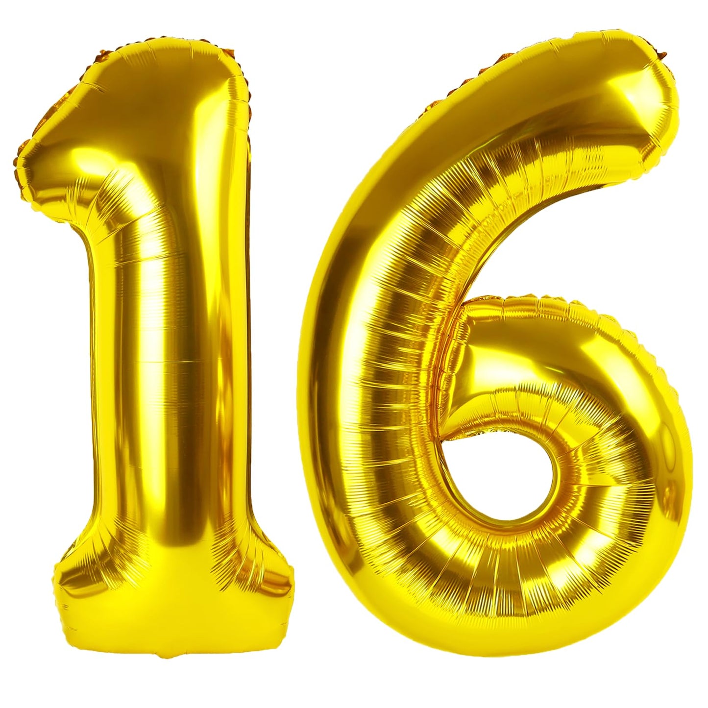Kelfuoya 40-Inch Gold Number 16 Balloon – Jumbo Mylar Foil Birthday & Anniversary Balloon