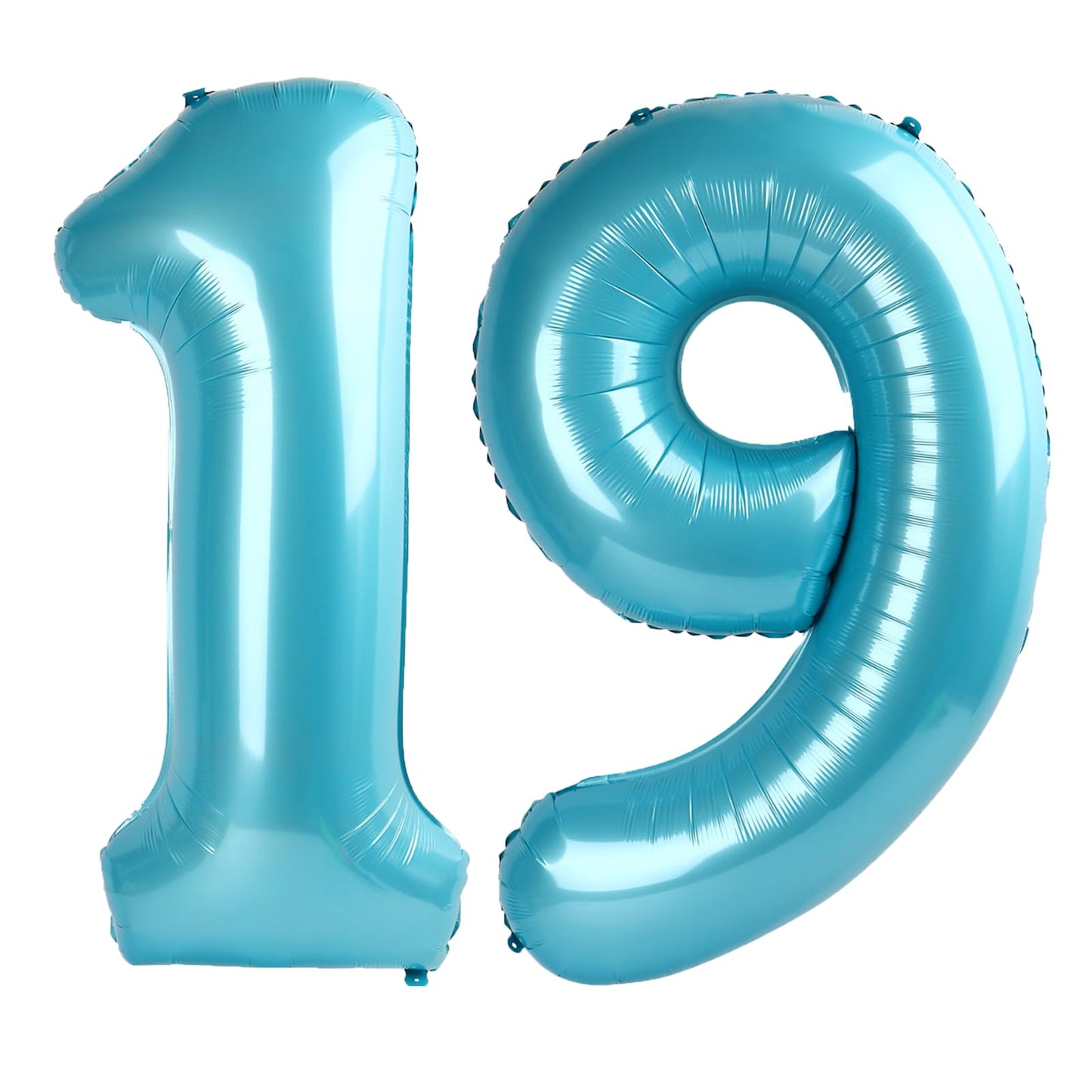 Kelfuoya 40-Inch Light Blue Number 19 Digital Balloon – Jumbo Mylar Foil Balloon for Birthday & Anniversary