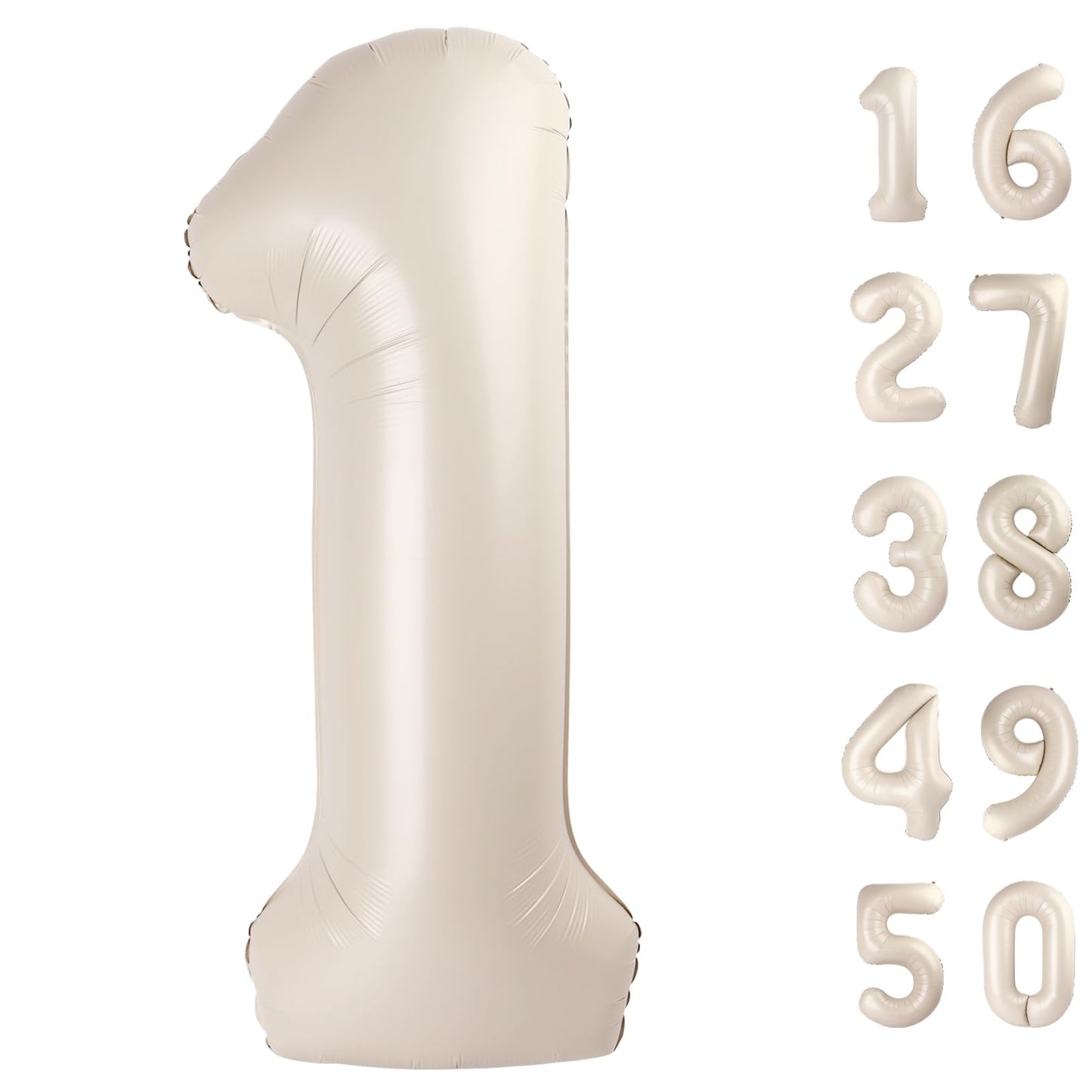 Kelfuoya 40-Inch Milk White Number 1 Foil Balloon – Jumbo First Birthday & Anniversary Decor