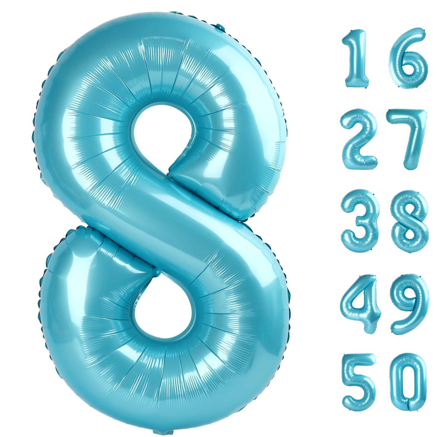 Kelfuoya 40-Inch Dark Blue Number 8 Foil Balloon – Jumbo Party Digit for Graduation, Anniversary, 88th Birthday
