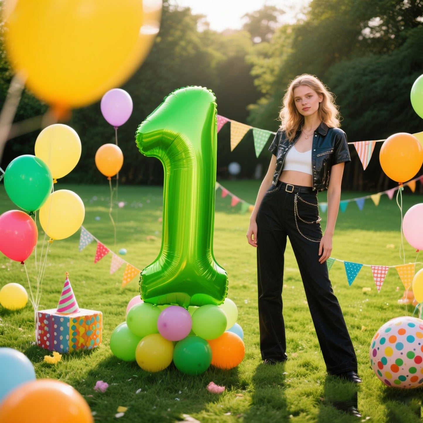 Kelfuoya 40 Inch Light Green Number 1 Balloon – Jumbo Mylar Foil Birthday & Celebration Decor