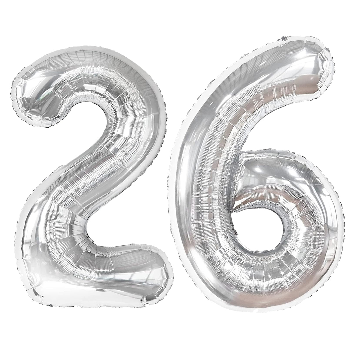 Kelfuoya 40-Inch Silver Number 26 Digital Balloon – Jumbo Mylar Birthday & Anniversary Decor