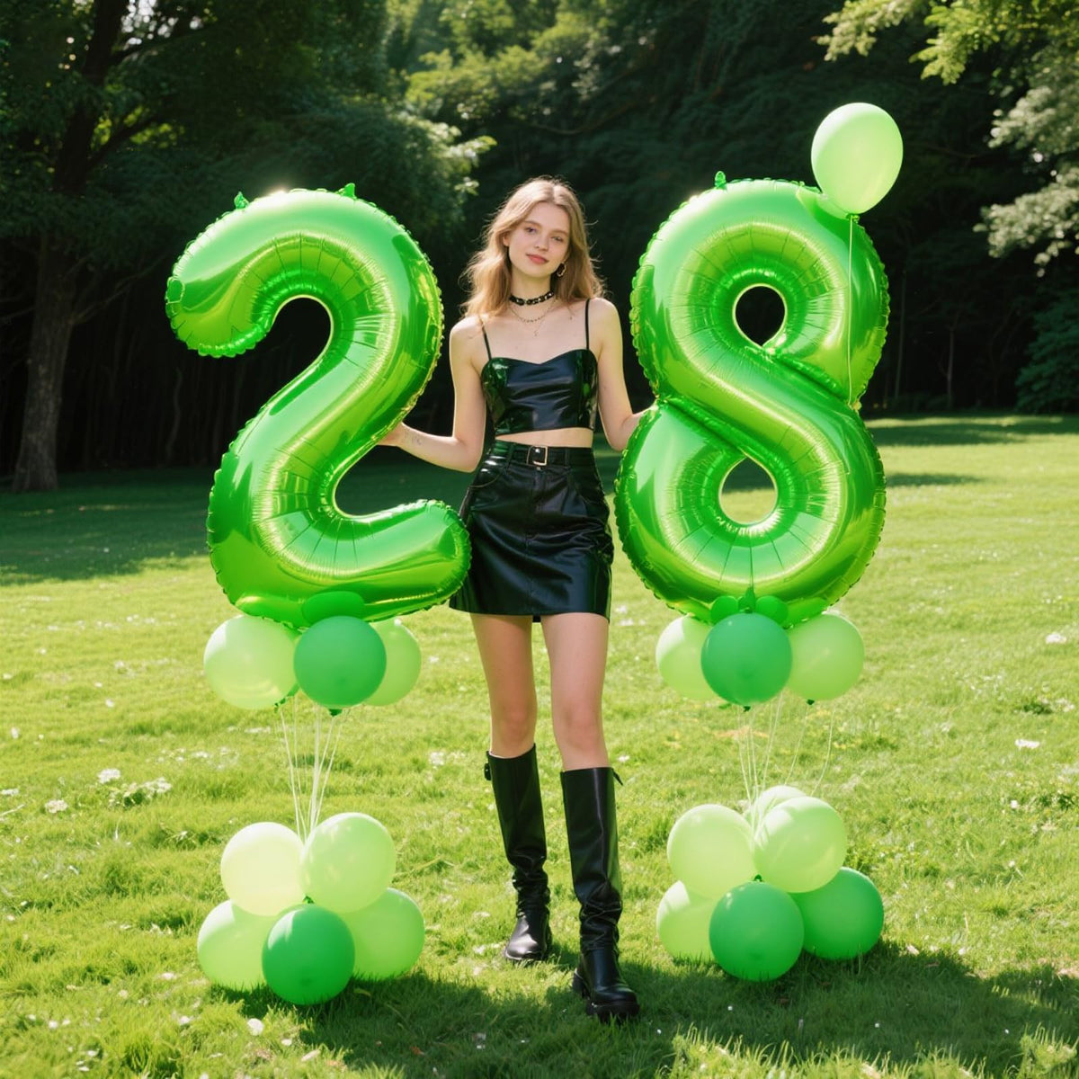 Kelfuoya 40 Inch Light Green Number 2 Balloon – Giant Foil Mylar Balloon for 12th Birthday & Anniversary Events