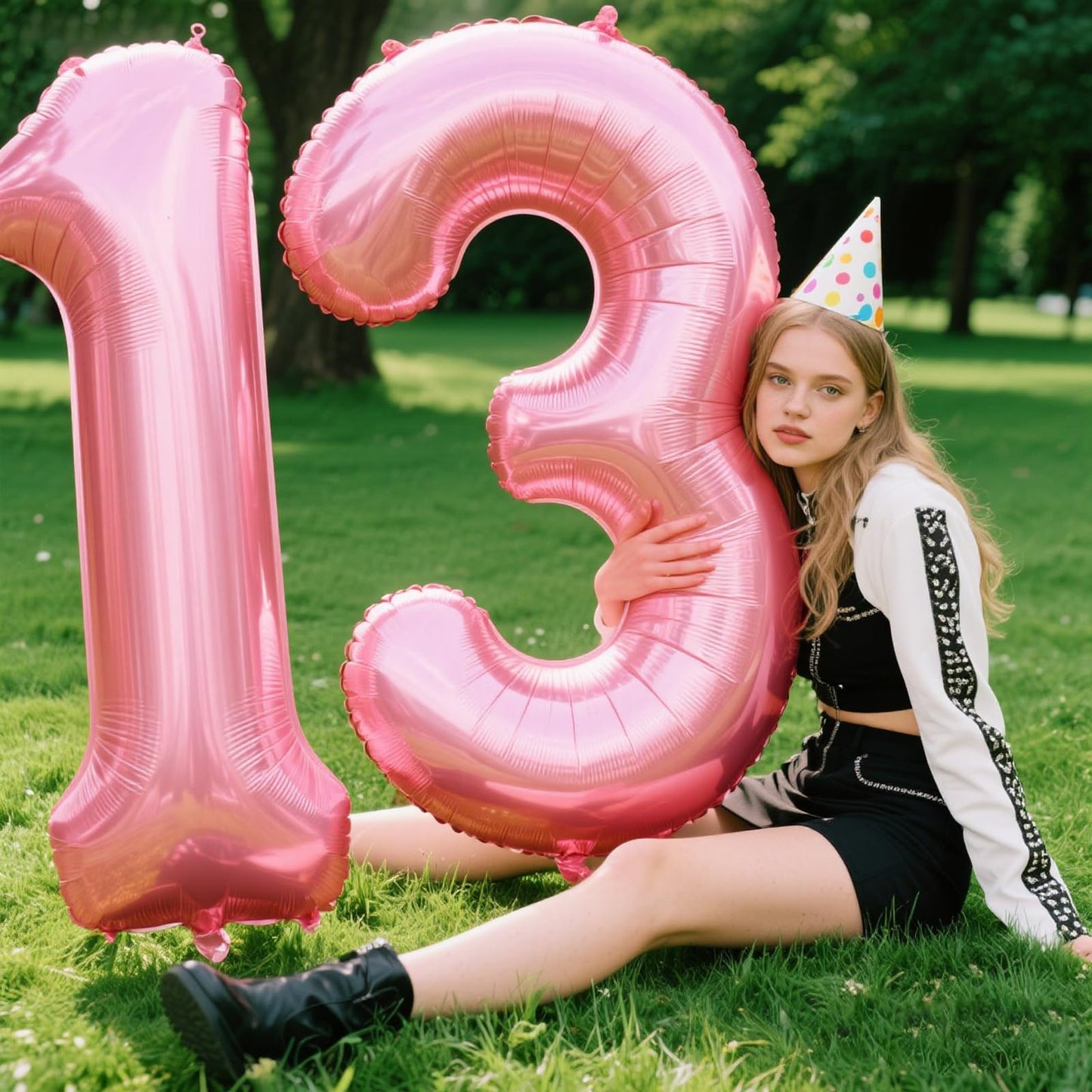 Kelfuoya 40-Inch Pearlescent Pink Number 3 Balloon – Giant Foil Mylar Party Balloon