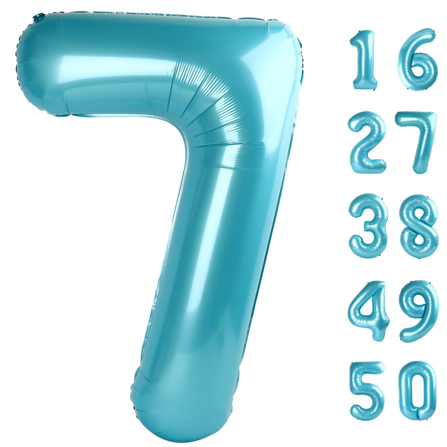 Kelfuoya 40-Inch Number Blue 7 Foil Balloon – Large 7 Birthday & Anniversary Party Decor