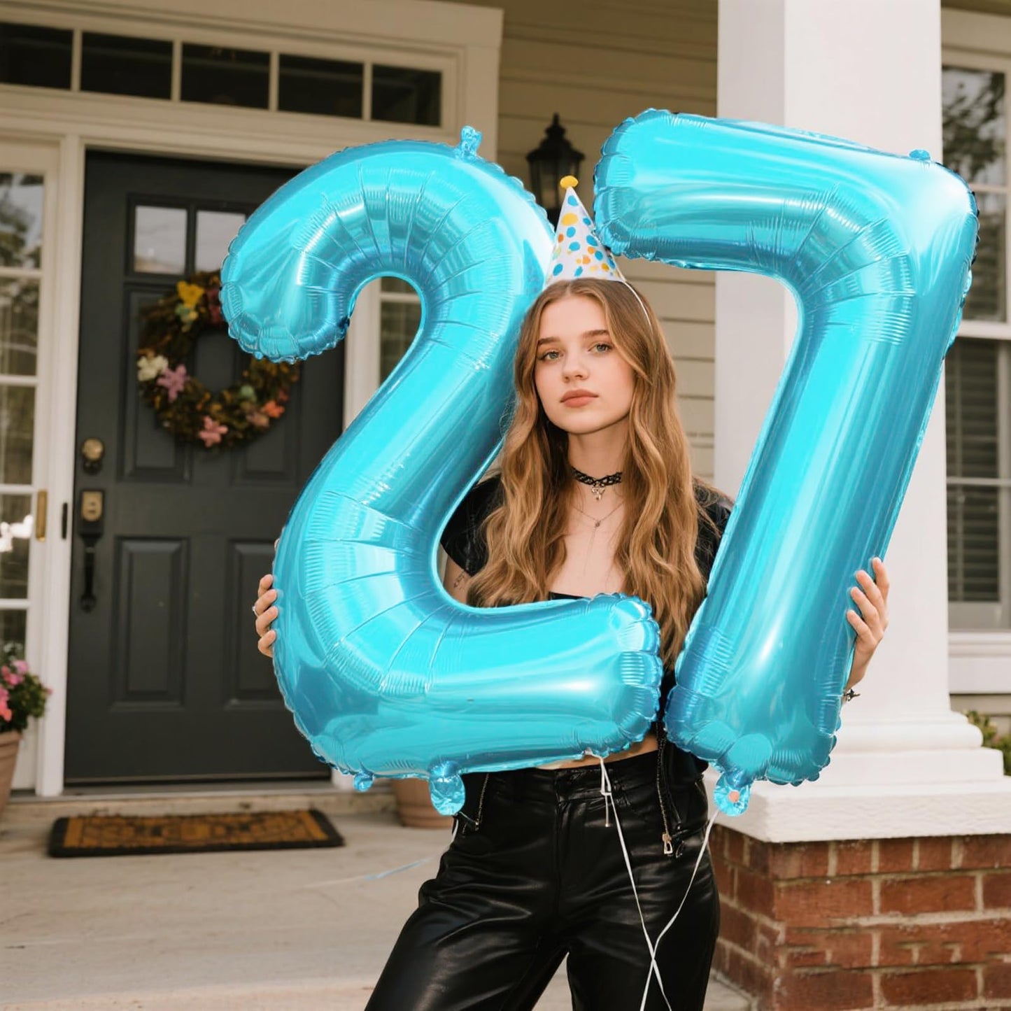 Kelfuoya 40-Inch Number Blue 7 Foil Balloon – Large 7 Birthday & Anniversary Party Decor