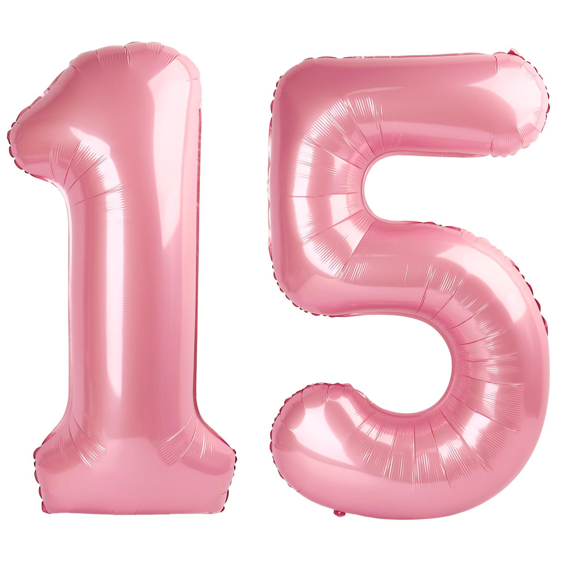 Kelfuoya 40in Pearlescent Pink Number 15 Balloon – 15th Birthday Decor
