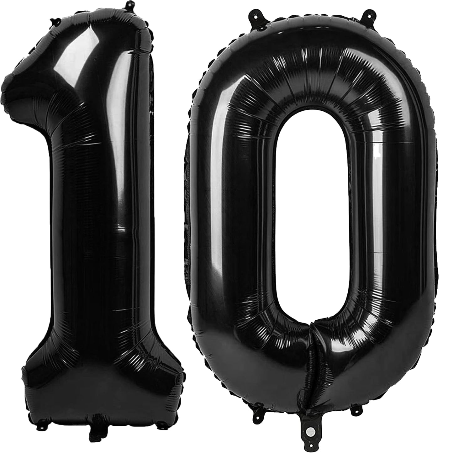 Kelfuoya 40-Inch Black Number 10 Balloon – Jumbo Foil Digital Balloon for 10th Birthday & Anniversary