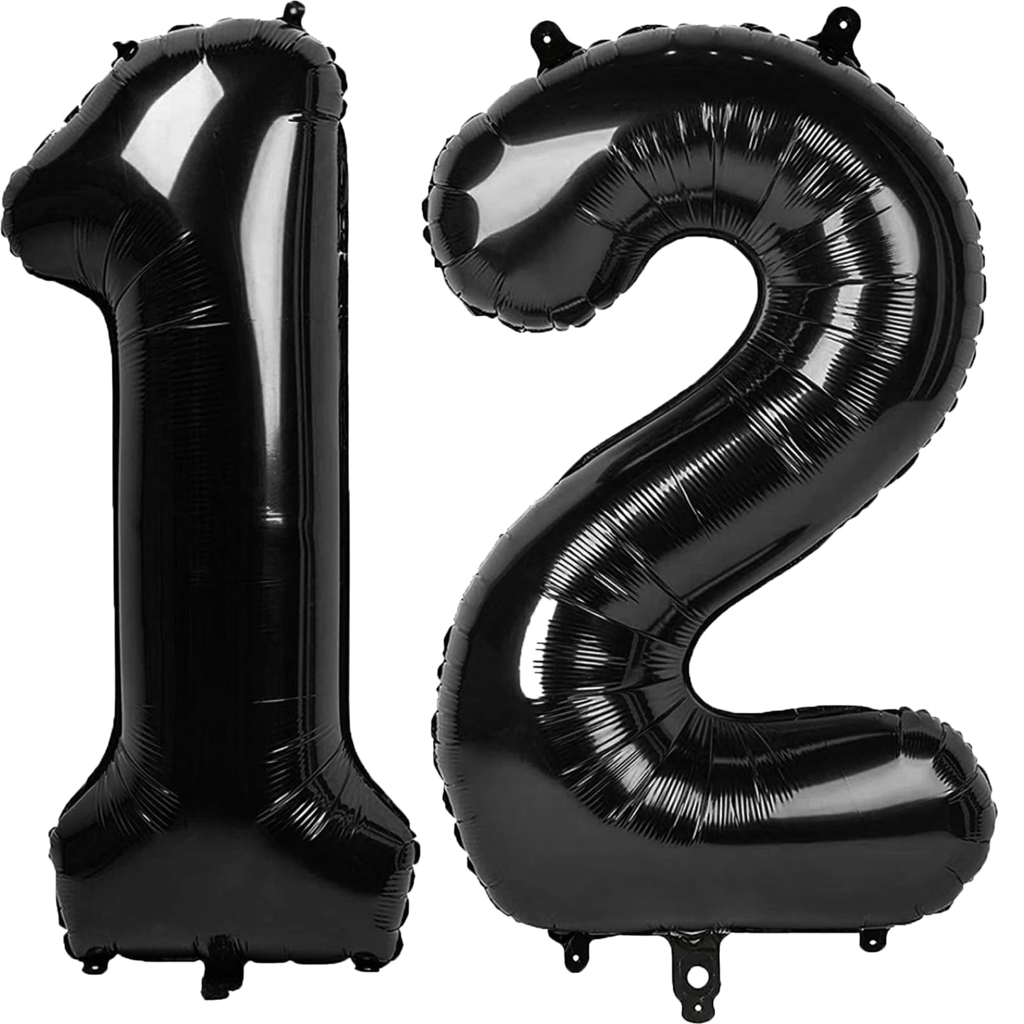 Kelfuoya 40-Inch Black Number 12 Balloon – Jumbo Mylar Foil Balloon for Birthdays & Anniversaries