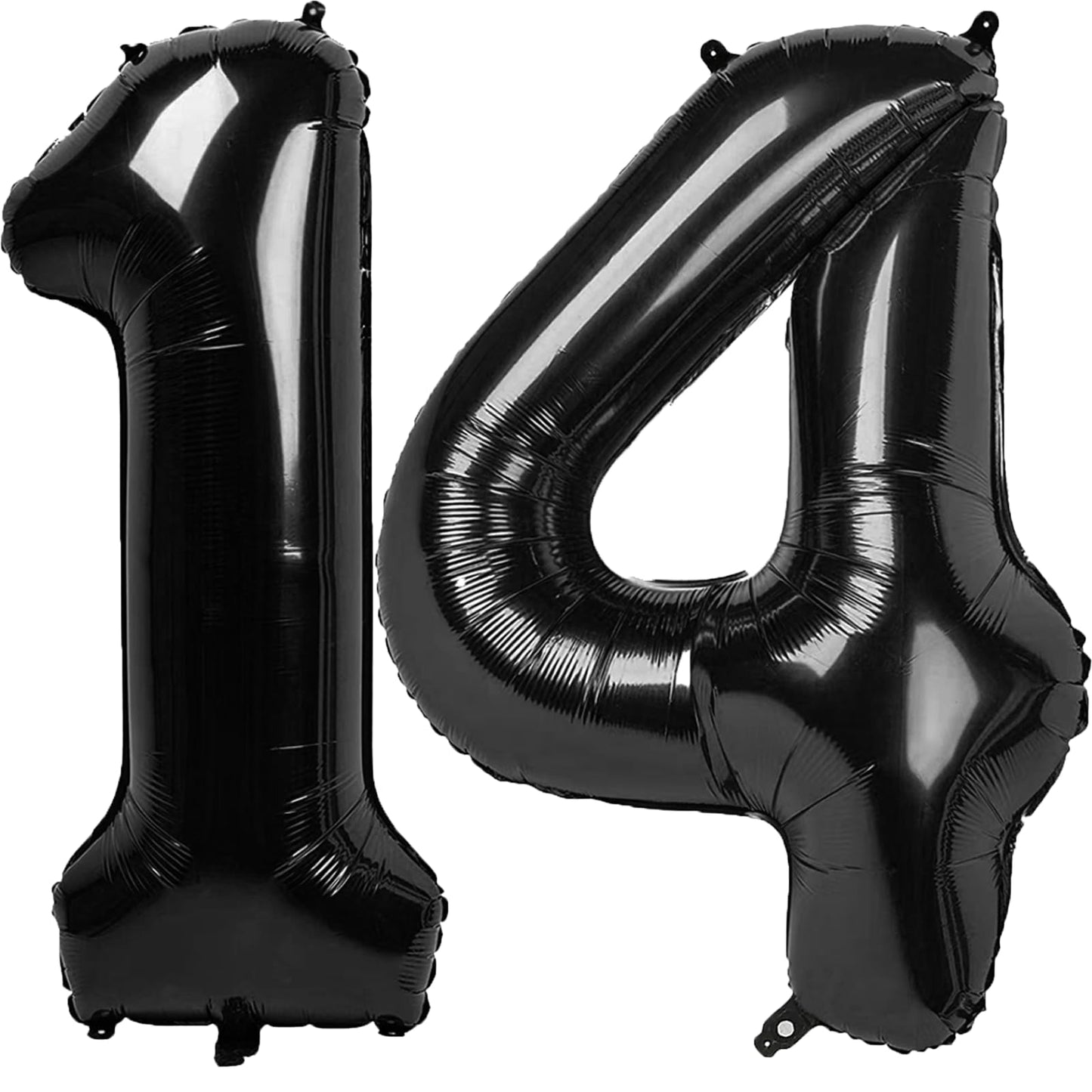 Kelfuoya 40-Inch Black Number 14 Digital Balloon – Jumbo Mylar Foil Number Balloon for Birthday Parties & Weddings