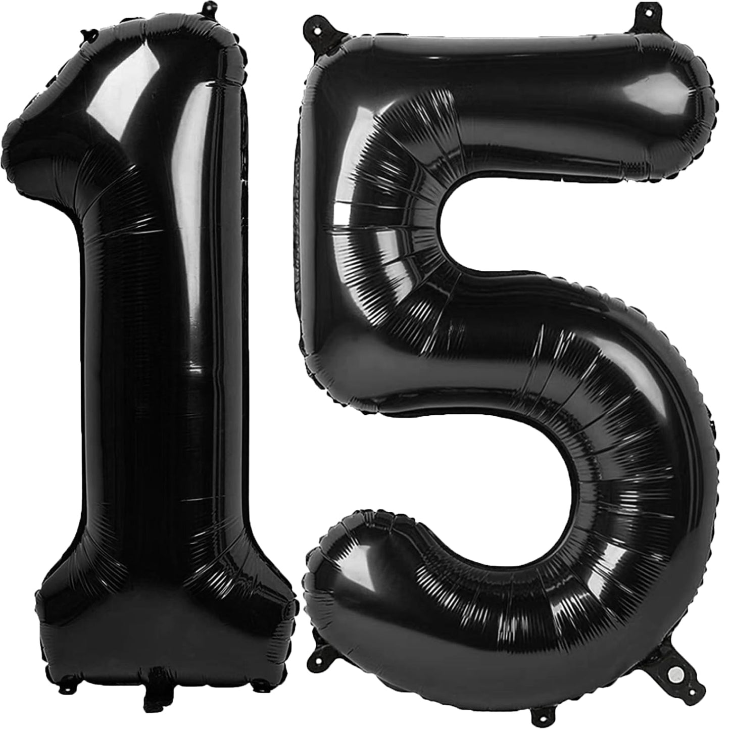 Kelfuoya 40-Inch Black Number 15 Balloon | Jumbo Mylar Foil Balloon for 15th Birthday or Anniversary