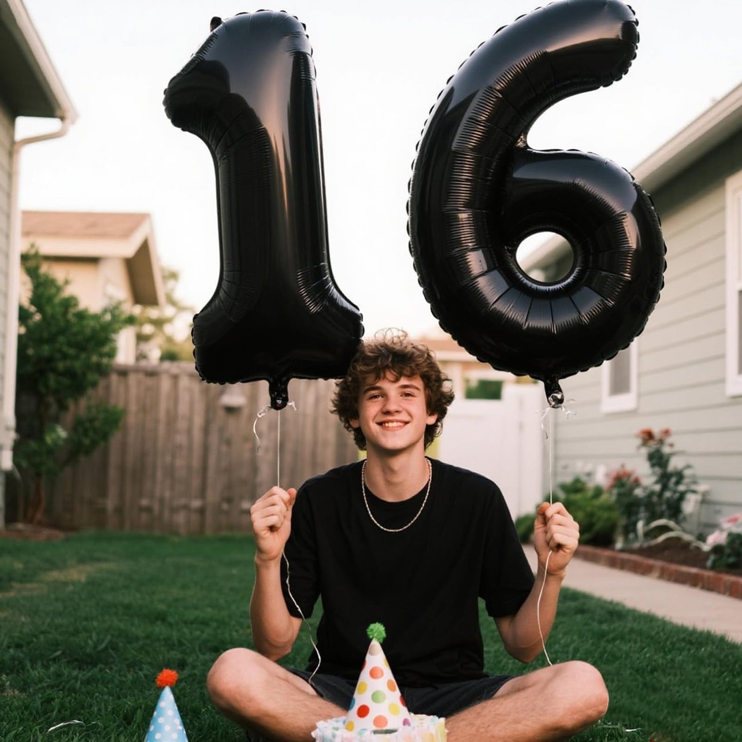 Kelfuoya 40inch Black Number 16 Digital Balloon – Jumbo Mylar Foil Party Decor