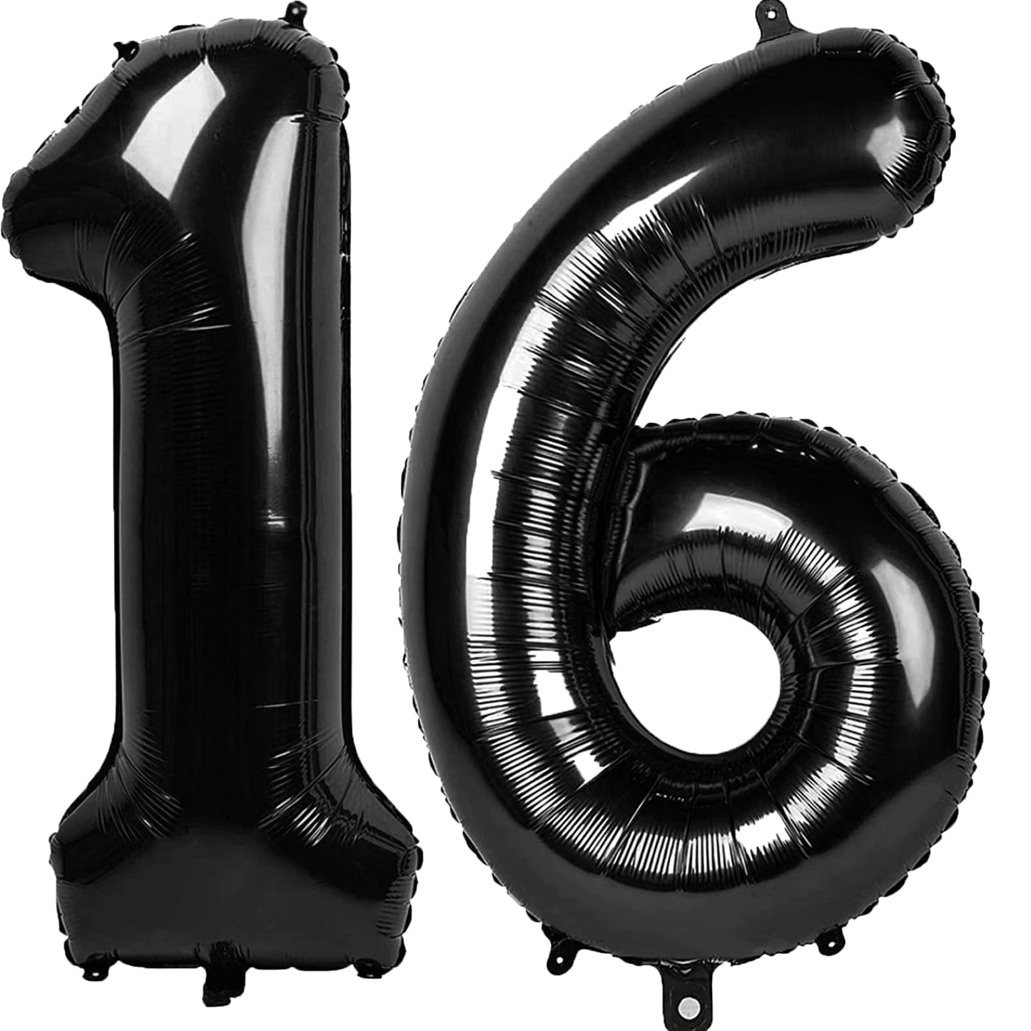 Kelfuoya 40inch Black Number 16 Digital Balloon – Jumbo Mylar Foil Party Decor