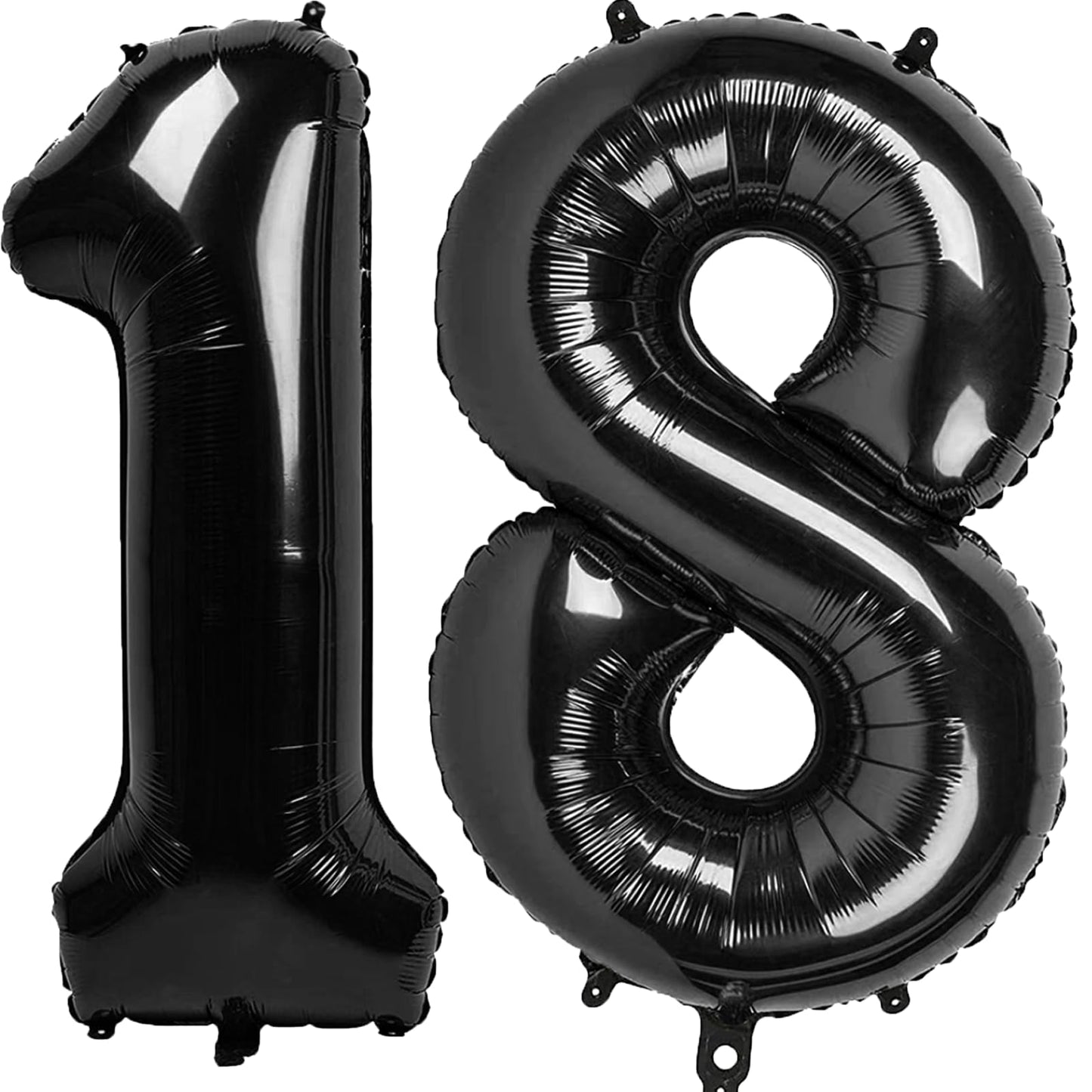 Kelfuoya 40-Inch Black Number 18 Balloon | Jumbo Mylar Foil Helium Balloon for 18th Birthday & Anniversary Parties