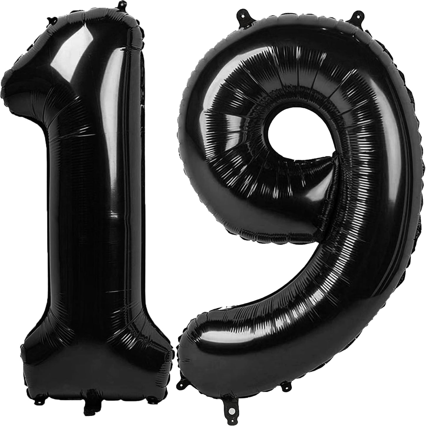 Kelfuoya 40-Inch Black Number 19 Digital Balloon – Jumbo Mylar Balloon for Birthday & Anniversary