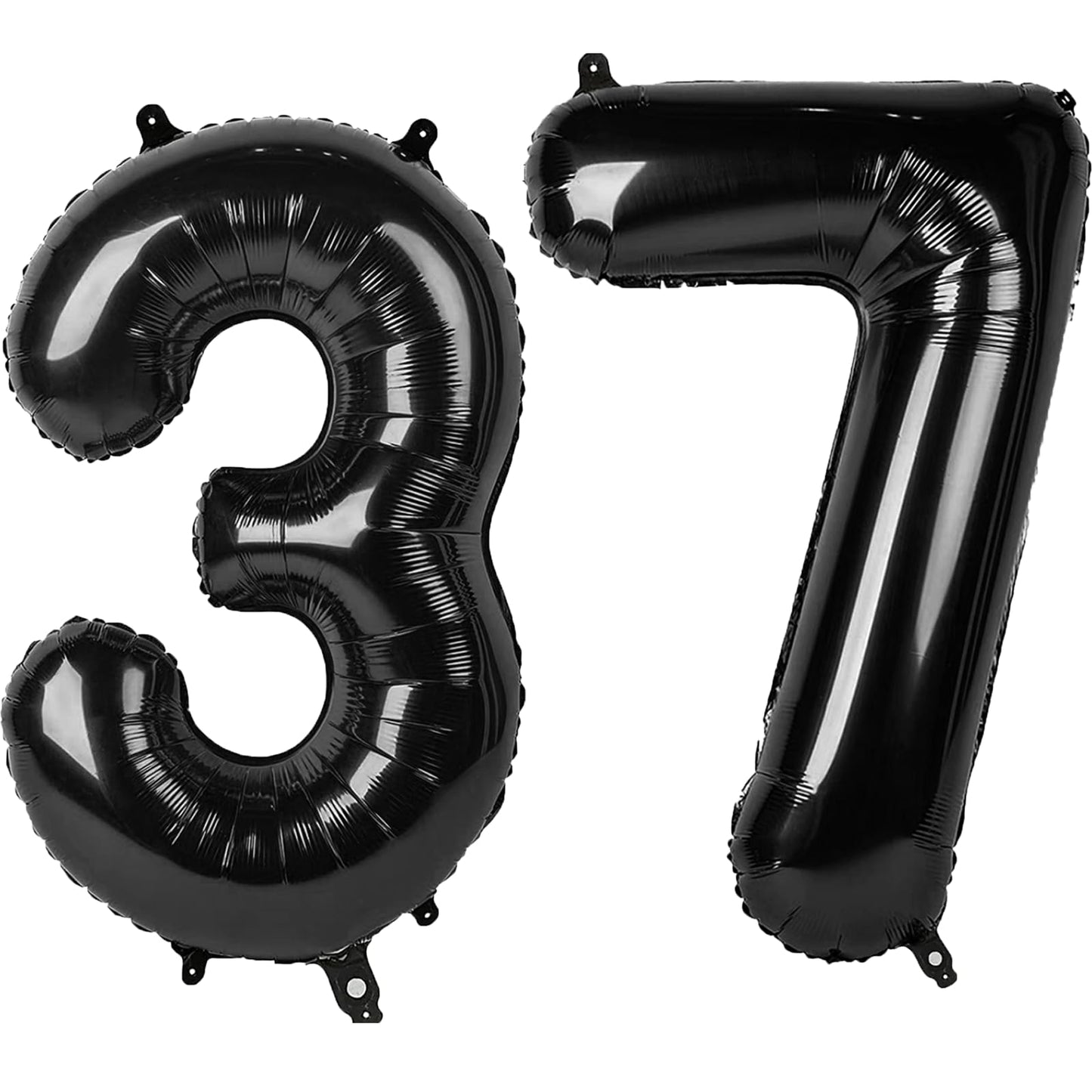 Kelfuoya 40-Inch Black Number 37 Digital Balloon | Jumbo Mylar Foil Helium Balloon for Parties