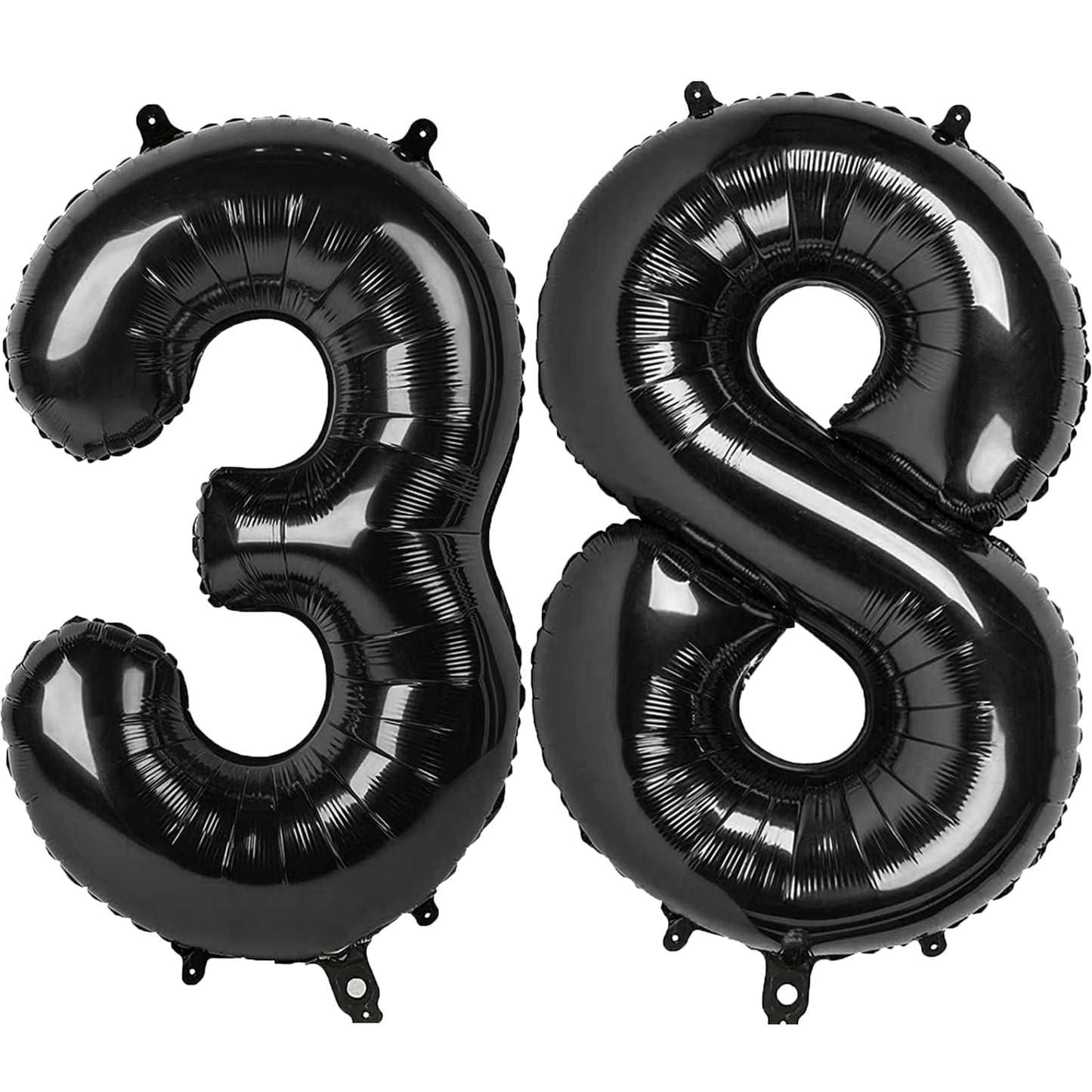 Kelfuoya 40-Inch Black Number 38 Digital Balloon – Gold Mylar Birthday & Anniversary Decor