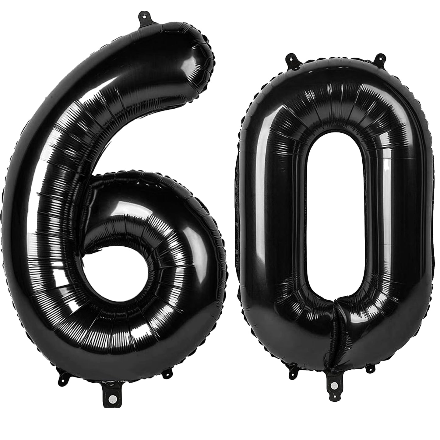 Kelfuoya 40-Inch Black Number 60 Digital Balloon – Jumbo Mylar Foil Helium Balloon for 60th Birthday or Anniversary