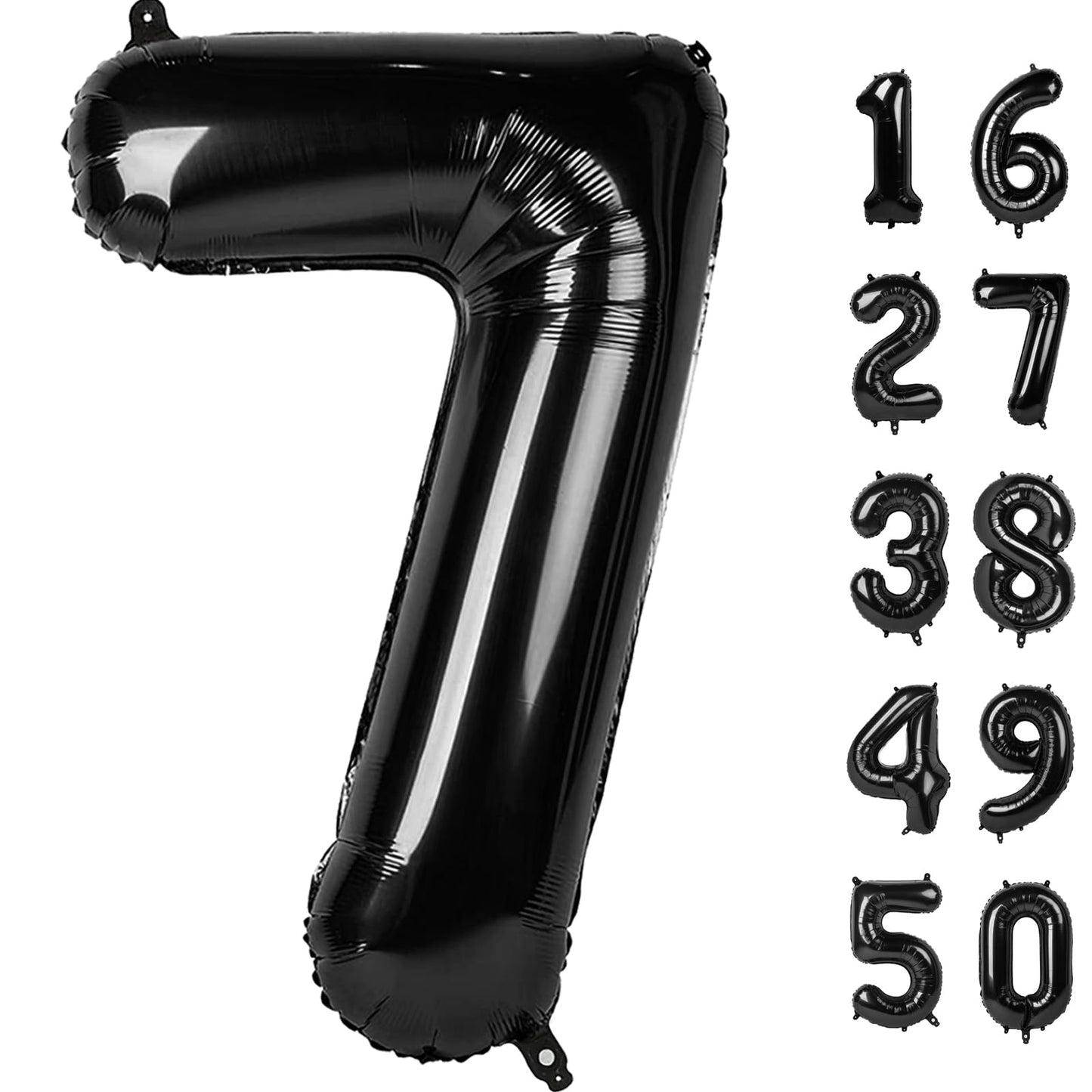 Kelfuoya 40-Inch Black Number 7 Balloon – Giant Mylar Birthday & Anniversary Decor