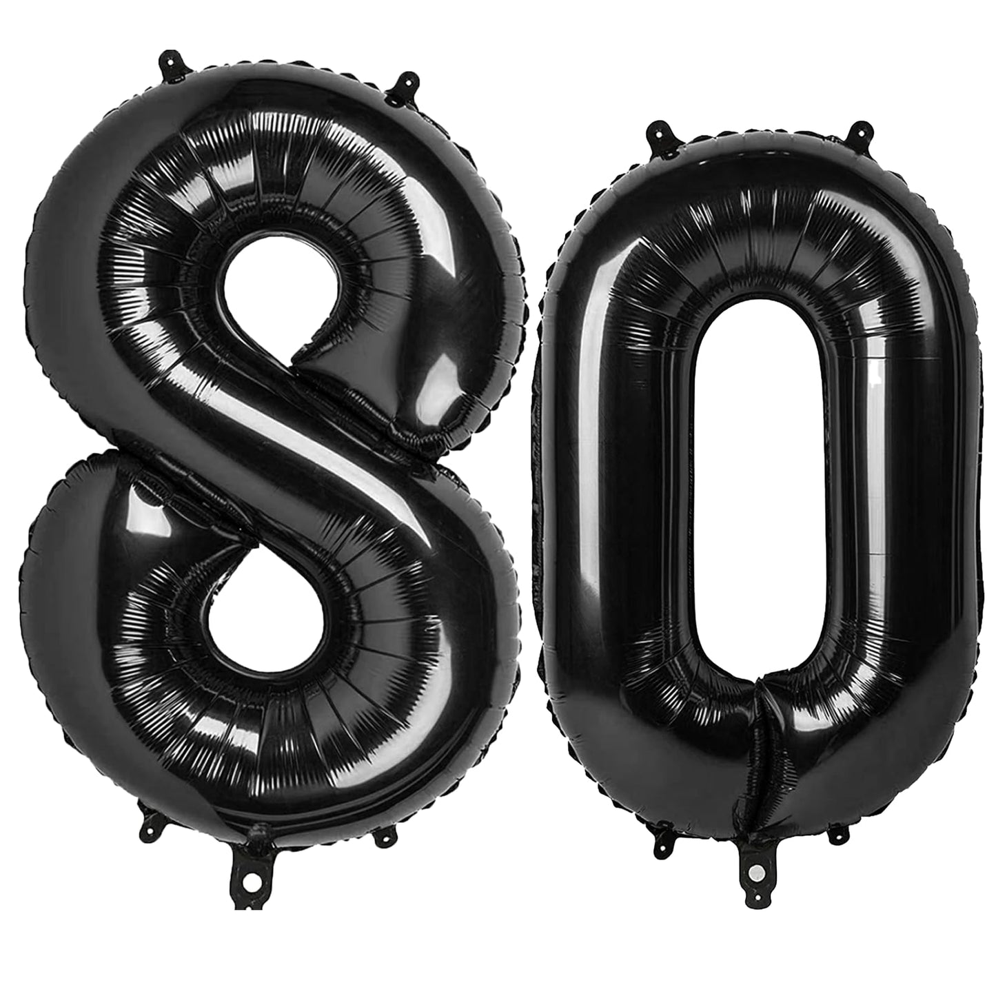 Kelfuoya 40 Inch Black Number 80 Balloon – Jumbo Mylar Foil Helium Balloon for 80th Birthday & Anniversary
