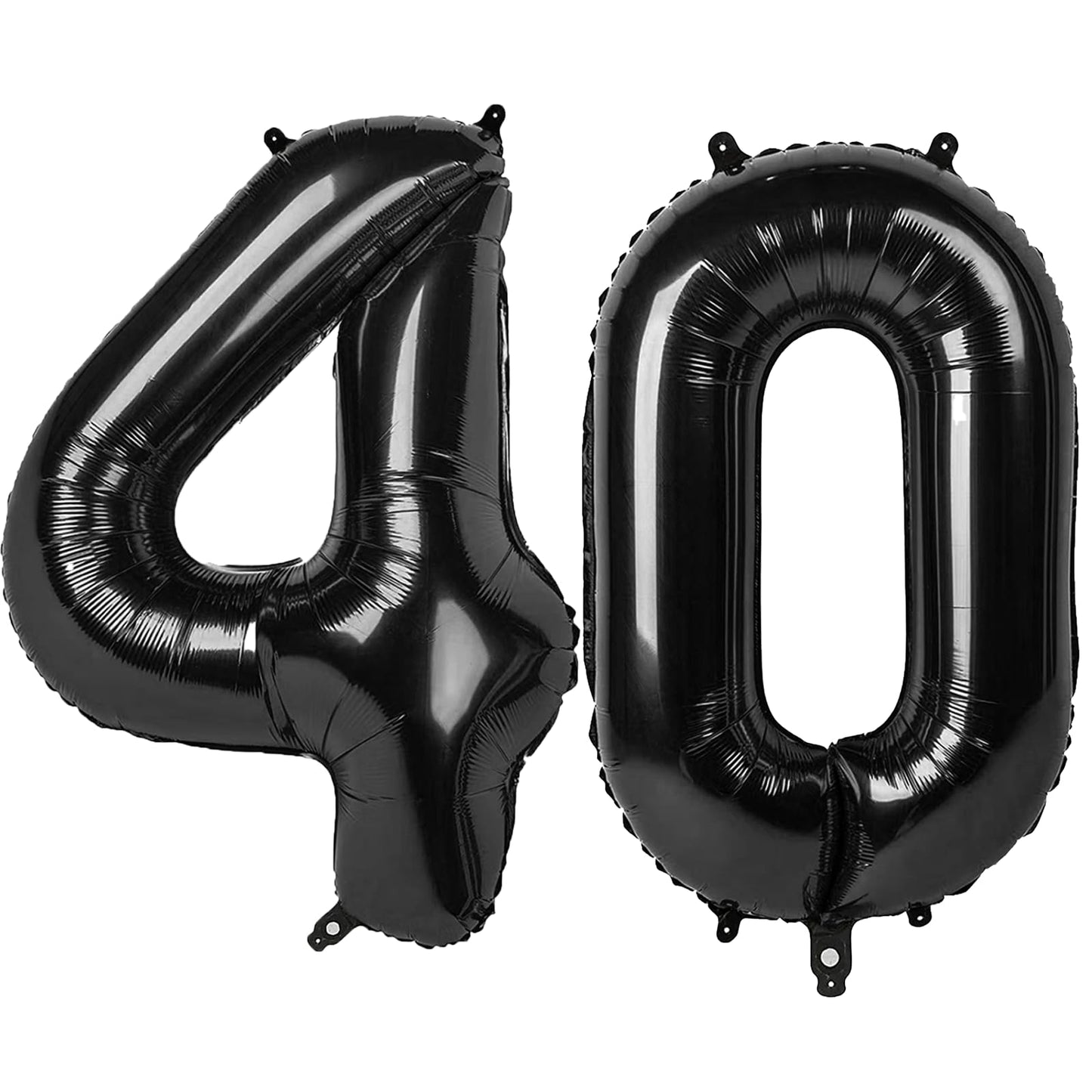 Kelfuoya 40 Inch Black Number 40 Digital Balloon - Jumbo Mylar Foil Balloon for Birthday & Anniversary Parties