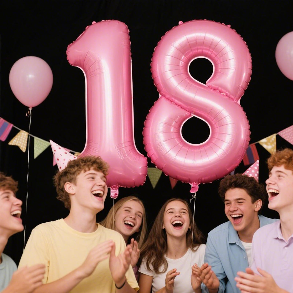 Kelfuoya 40 Inch Pink Number 18 Balloon – Jumbo Mylar Foil Helium Balloon for Birthdays and Weddings