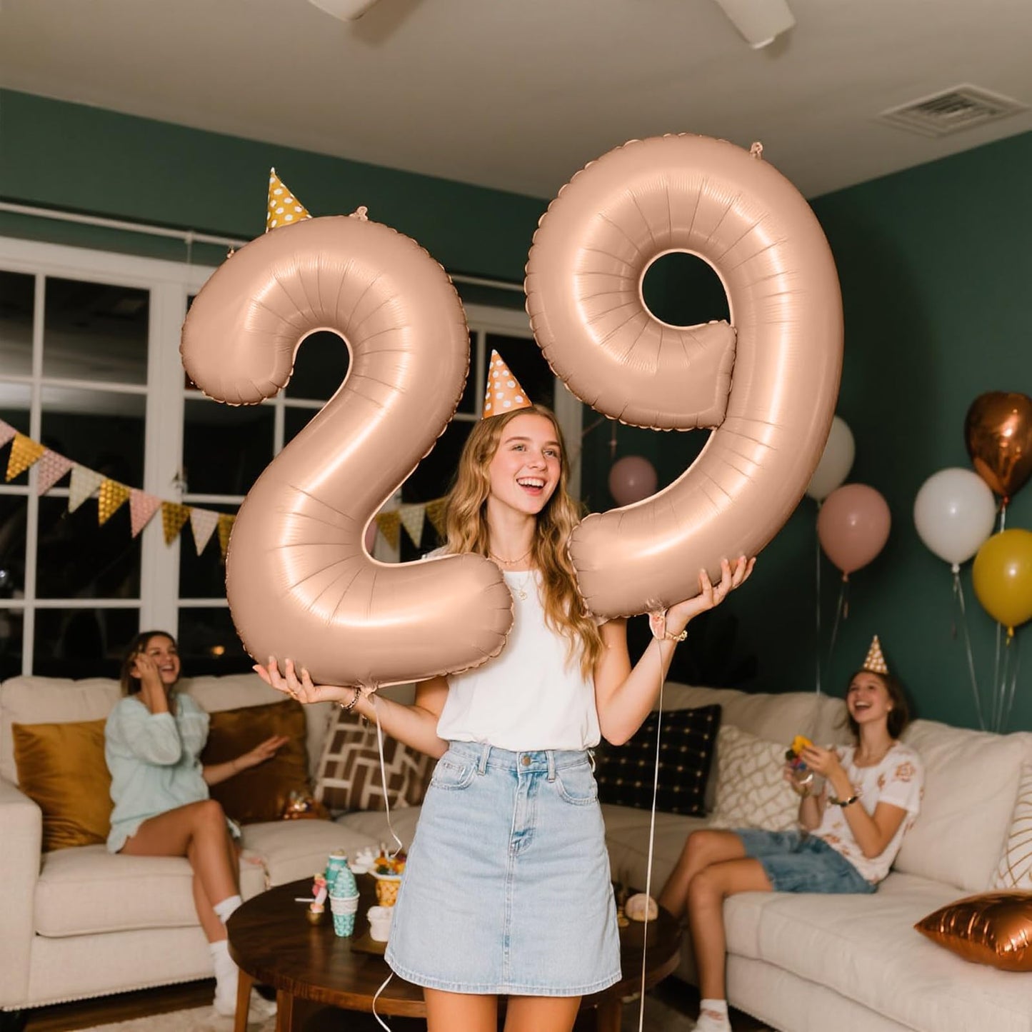 Kelfuoya 40-Inch Caramel Number 9 Mylar Balloon – Jumbo Birthday & Anniversary Balloon
