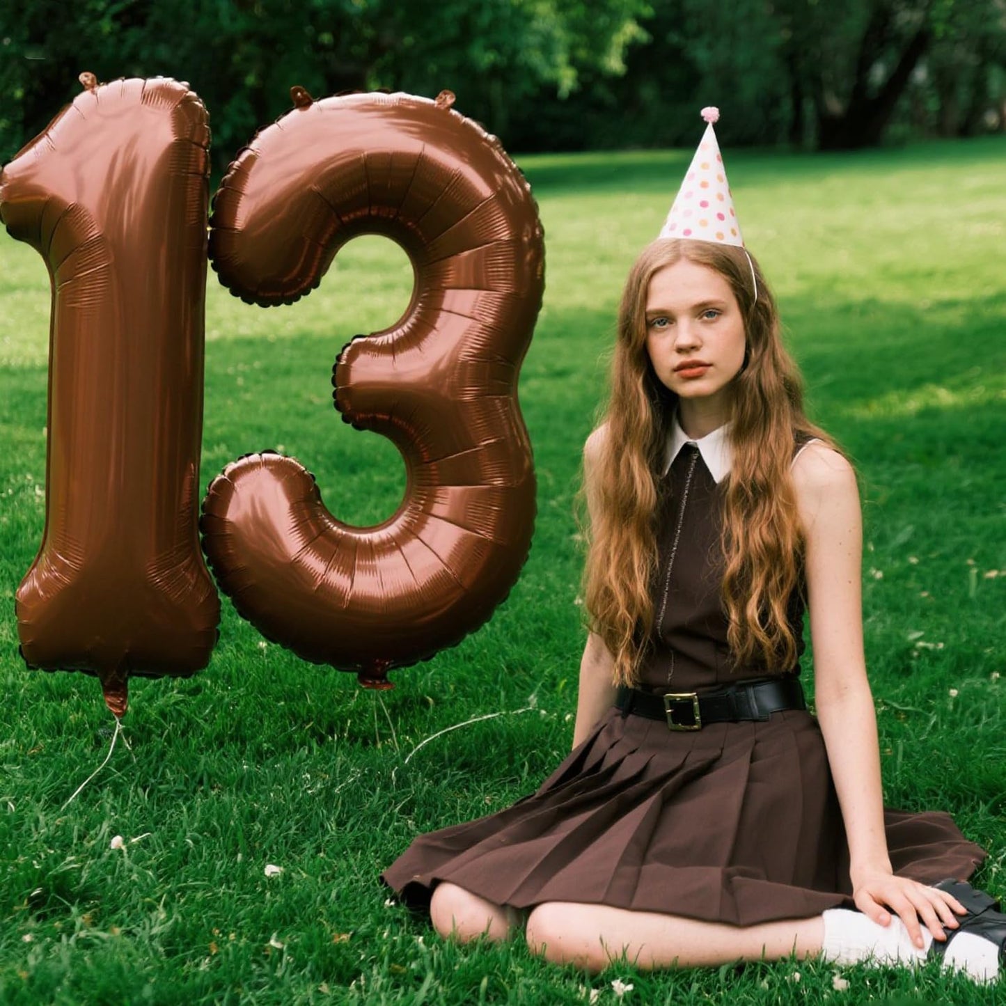 Kelfuoya 40 Inch Dark Brown Number 13 Balloon – Jumbo Foil Helium Decor for Birthday and Anniversary