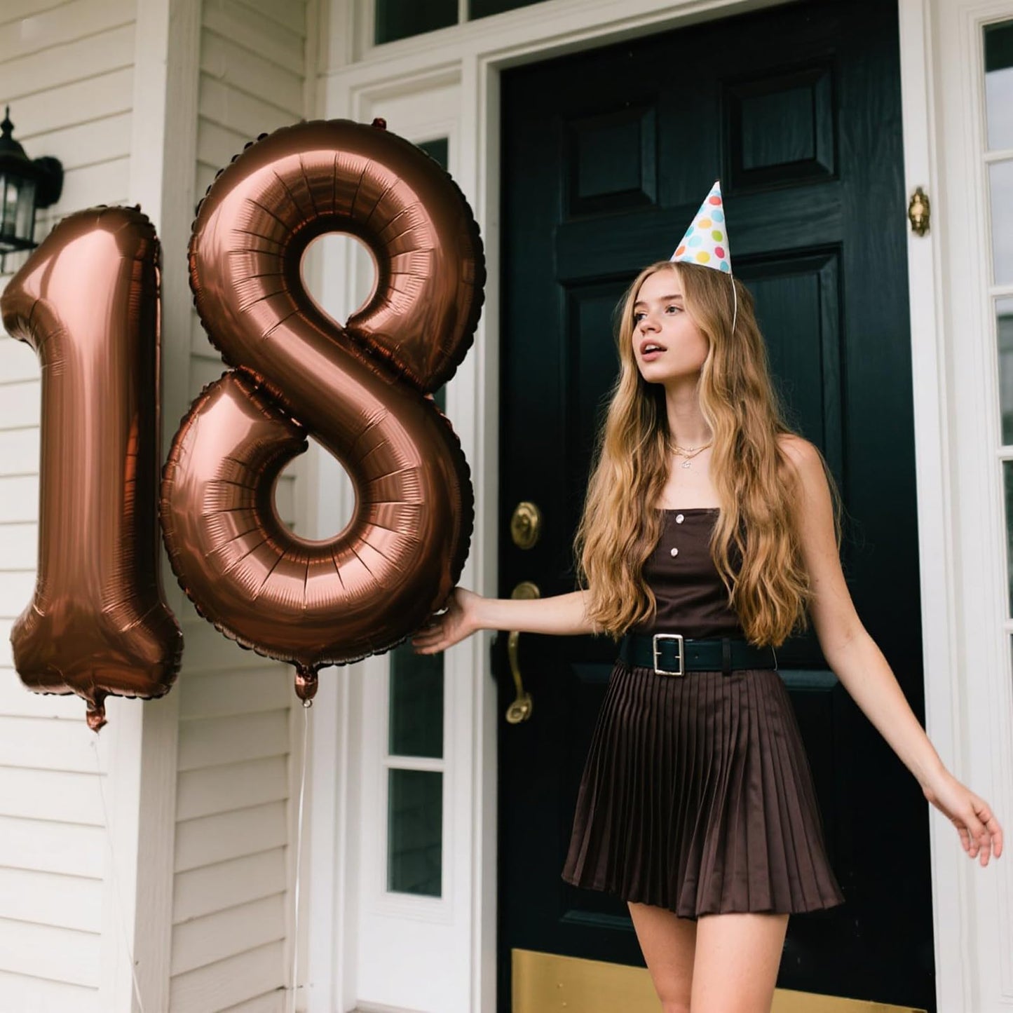 Kelfuoya 40 Inch Dark Brown Number 18 Balloon – Jumbo Mylar Foil Birthday & Anniversary Decor