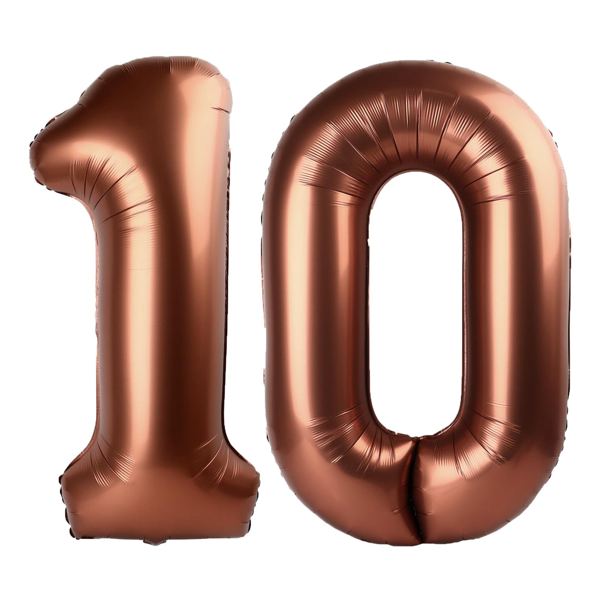 Kelfuoya 40-Inch Dark Brown Number 10 Balloon | Jumbo Mylar Foil Helium for Birthday & Anniversary