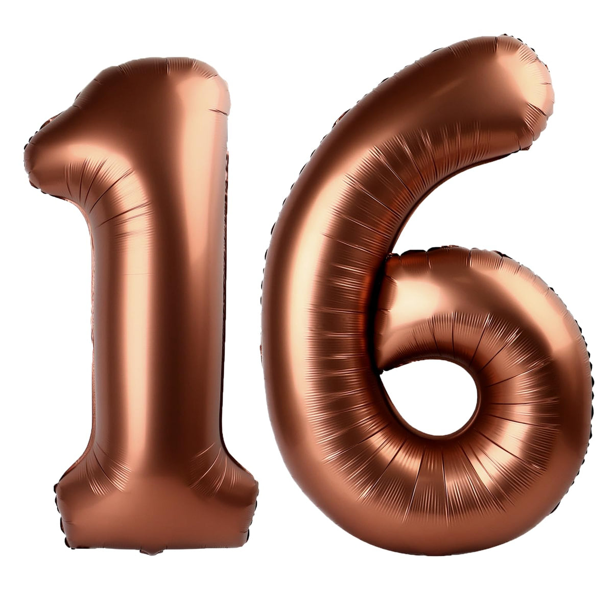 Kelfuoya 40-Inch Dark Brown Number 16 Balloon | Jumbo Mylar Foil Helium Balloon for 16th Birthday & Anniversary