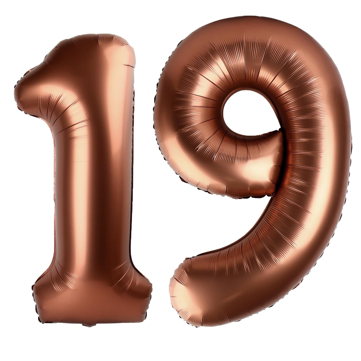 Kelfuoya 40-Inch Dark Brown Number 19 Balloon – Jumbo Mylar Foil Helium Balloon for 19th Birthday or Anniversary
