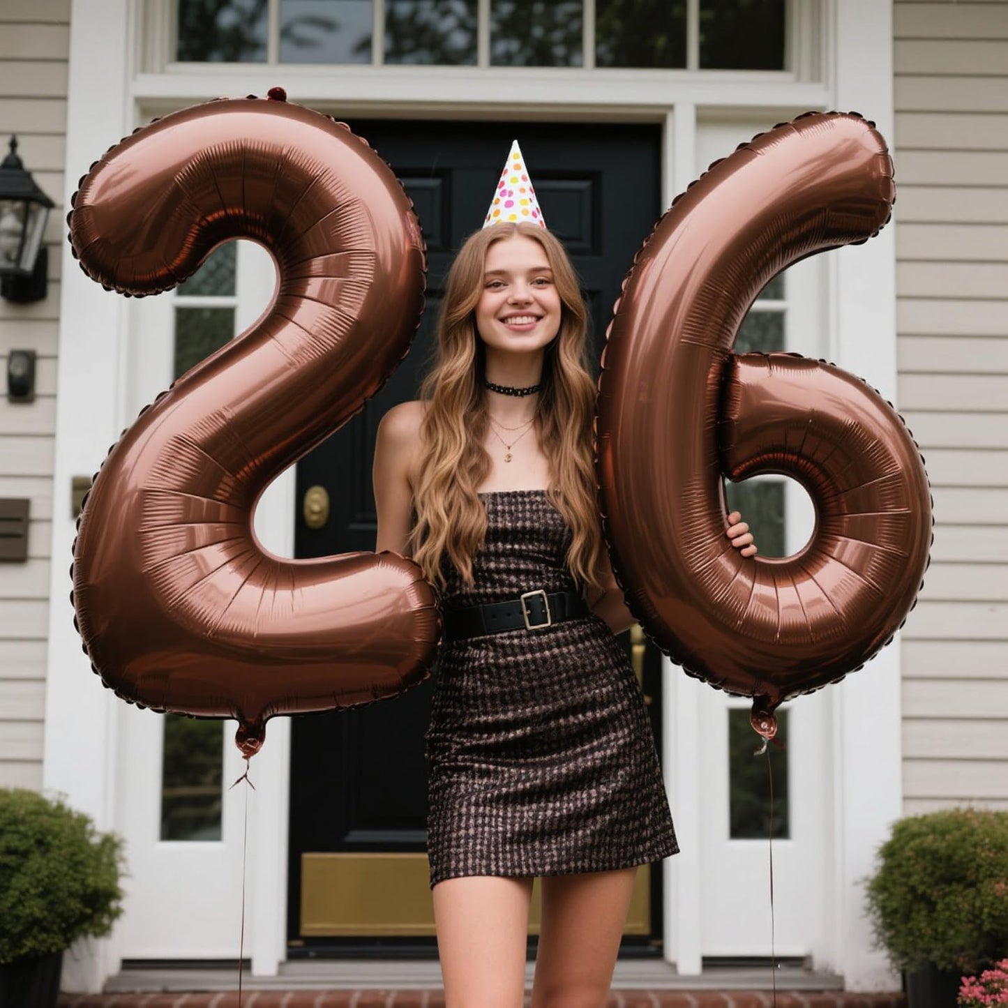 Kelfuoya 40-Inch Dark Brown Number 26 Jumbo Mylar Balloon for 26th Birthday & Anniversary Party Decor
